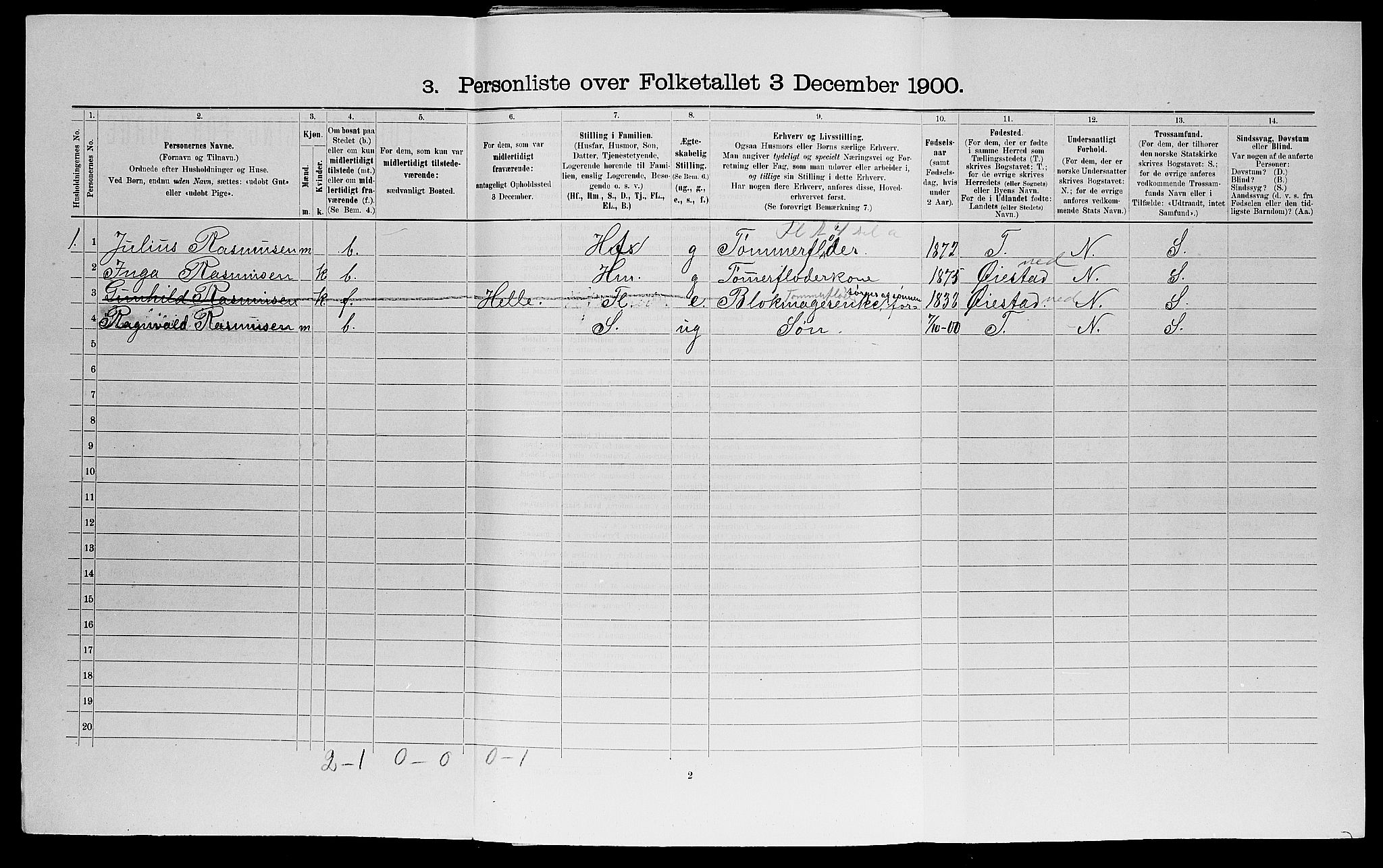 SAK, 1900 census for Hisøy, 1900, p. 623