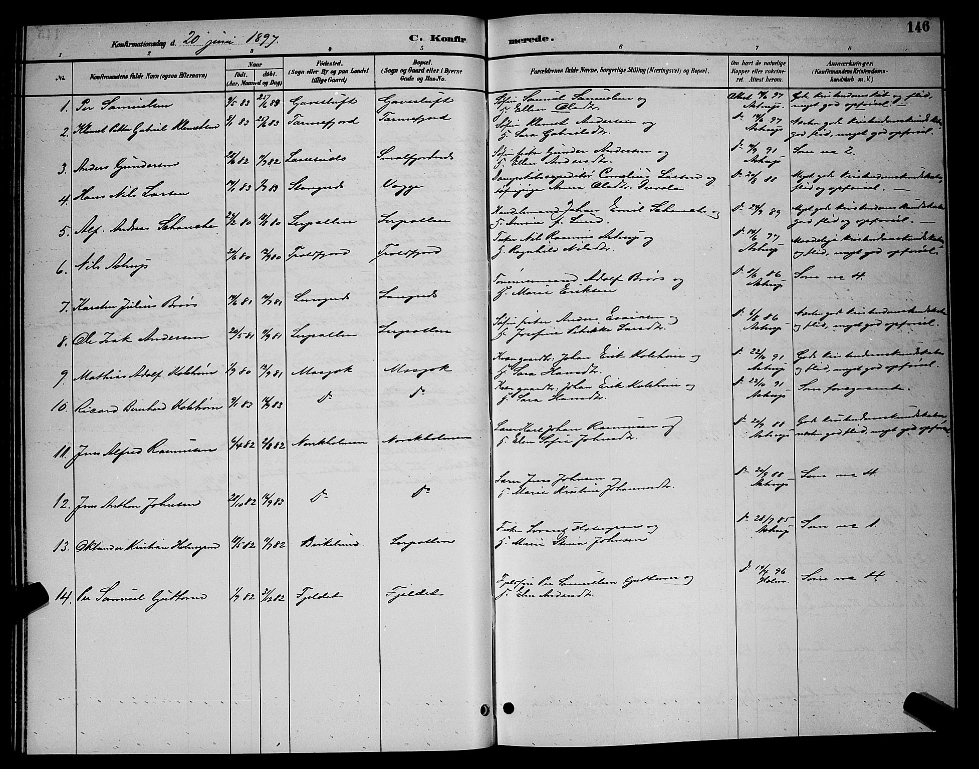 Tana sokneprestkontor, SATØ/S-1334/H/Hb/L0004klokker: Parish register (copy) no. 4, 1890-1903, p. 146