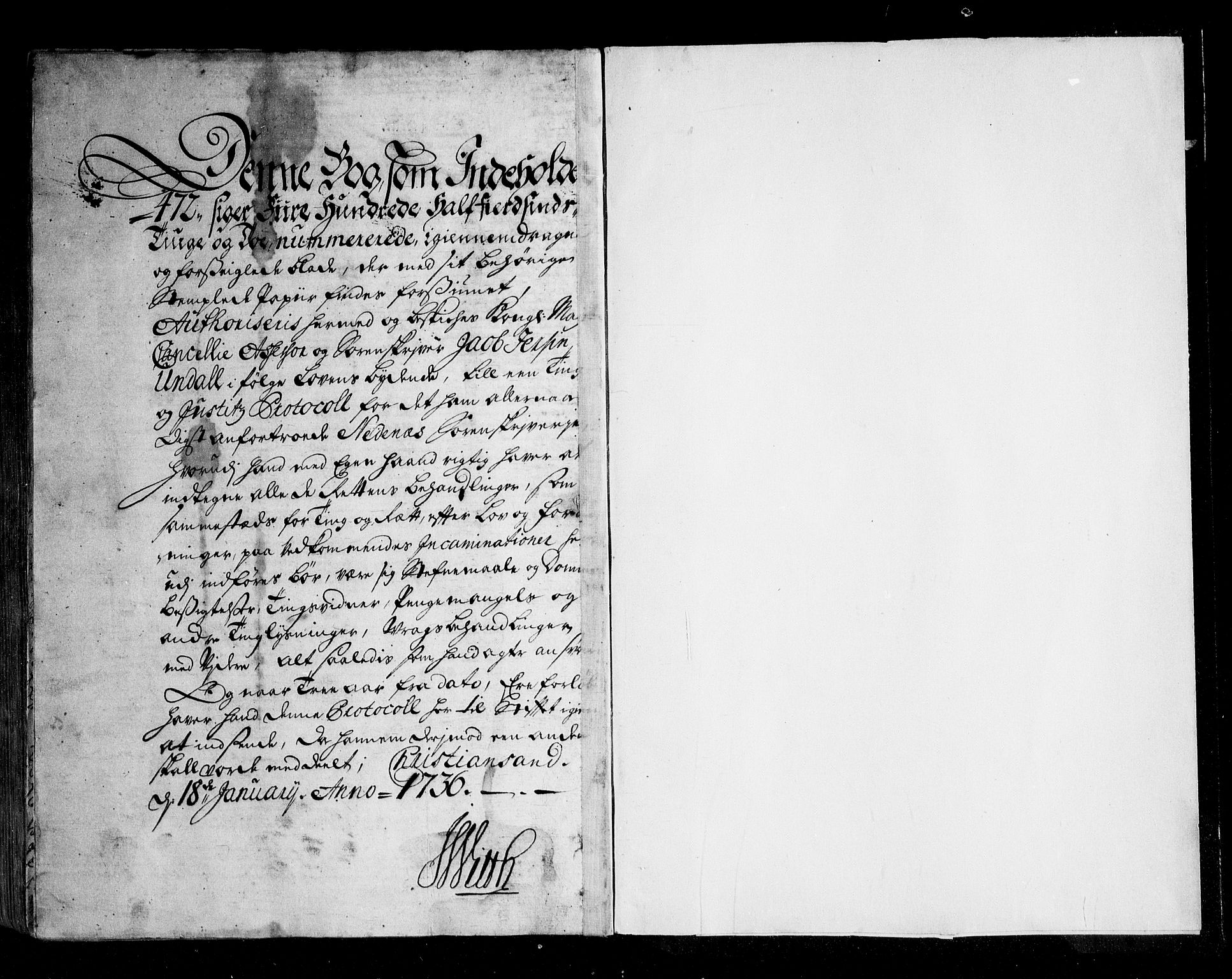 Nedenes sorenskriveri før 1824, SAK/1221-0007/F/Fa/L0024: Tingbok med register nr 19, 1736-1742, p. 472b-473a