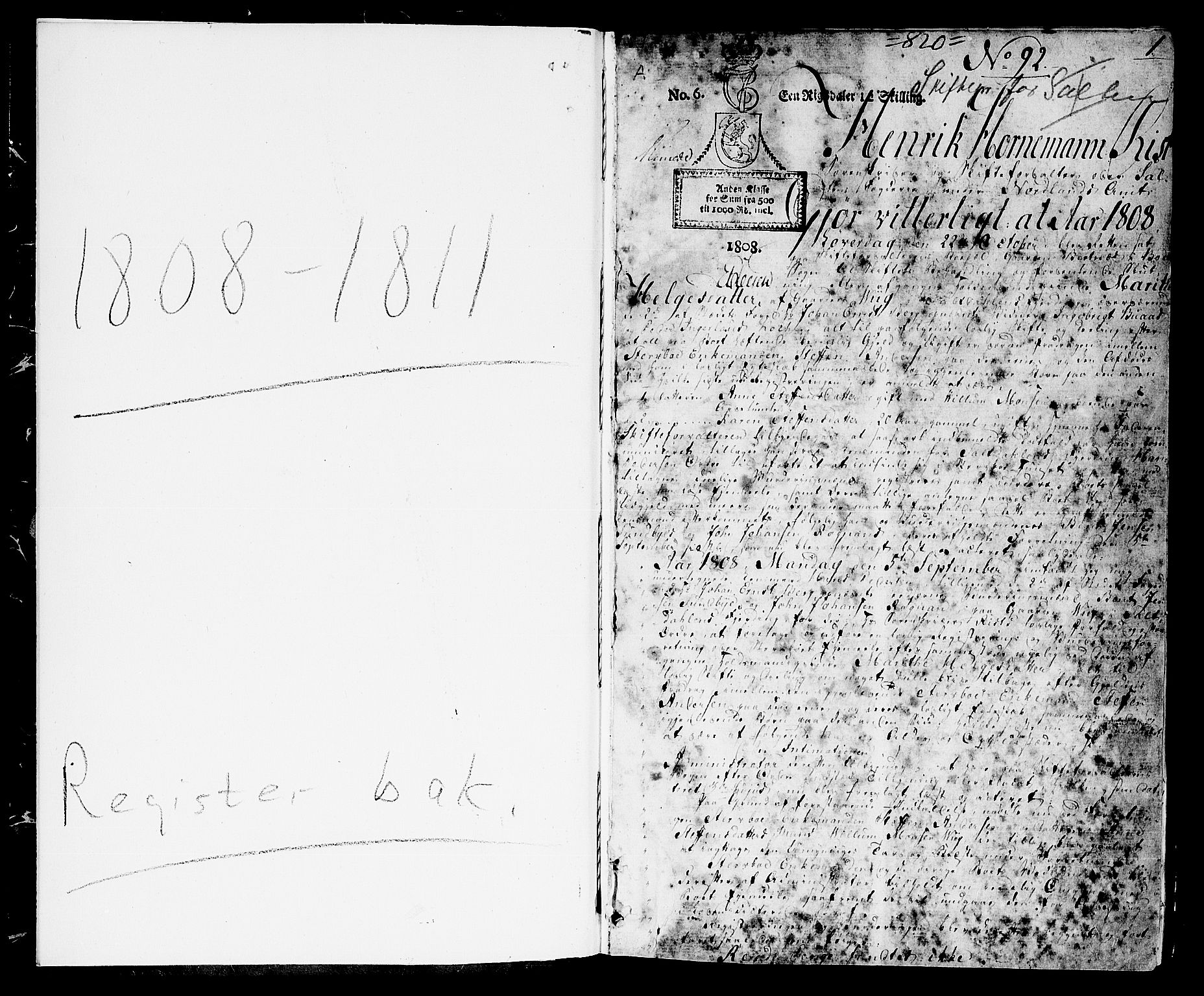 Salten sorenskriveri, AV/SAT-A-4578/1/3/3A/L0039: Skifteprotokoll 18a, 1808-1809, p. 0b-1a