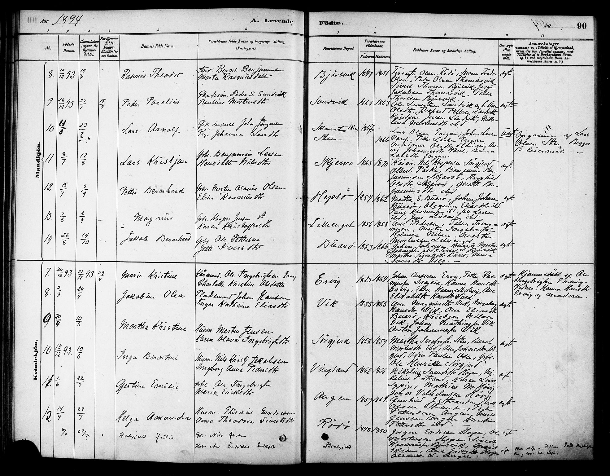 Ministerialprotokoller, klokkerbøker og fødselsregistre - Sør-Trøndelag, SAT/A-1456/658/L0722: Parish register (official) no. 658A01, 1879-1896, p. 90