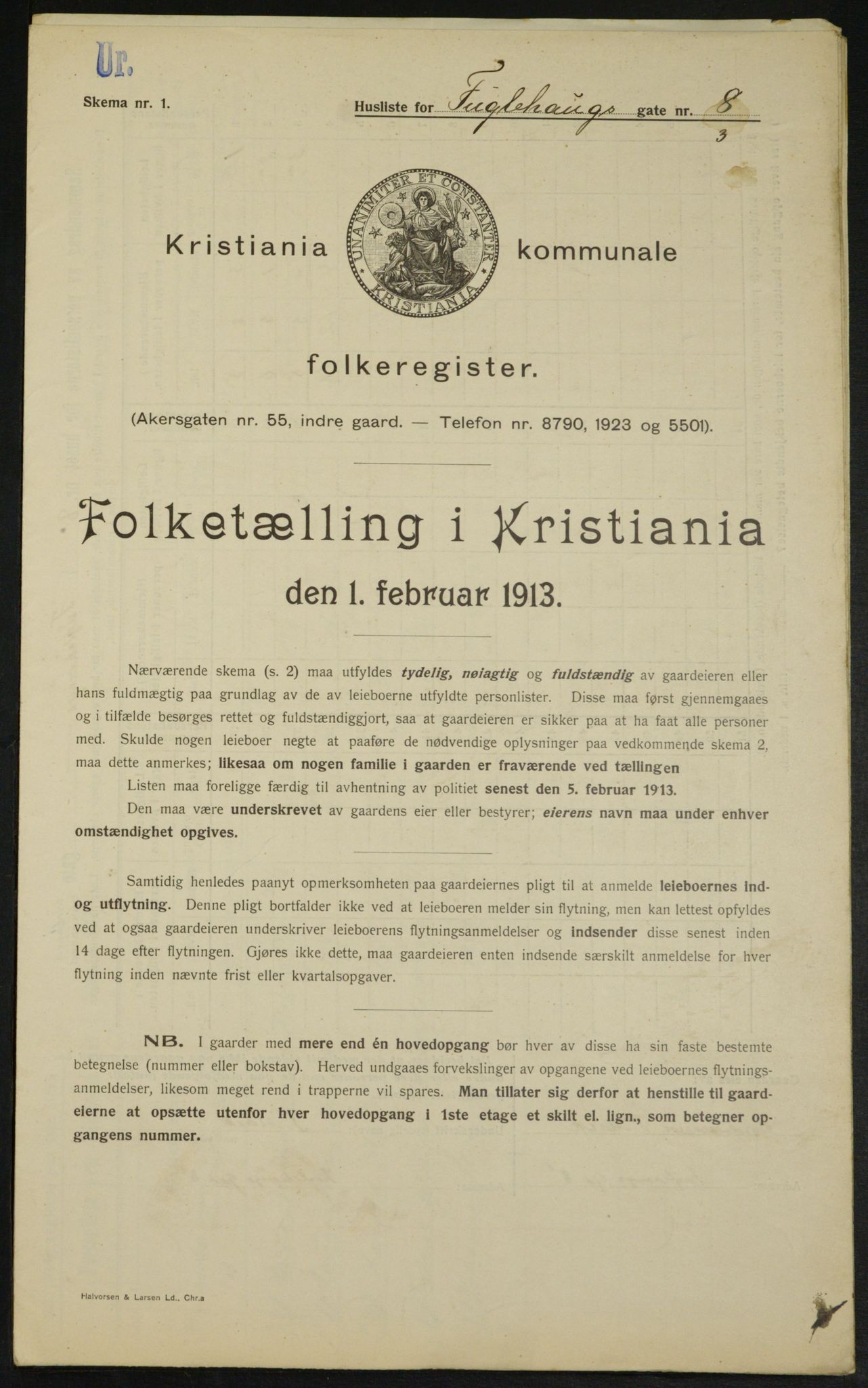 OBA, Municipal Census 1913 for Kristiania, 1913, p. 28504