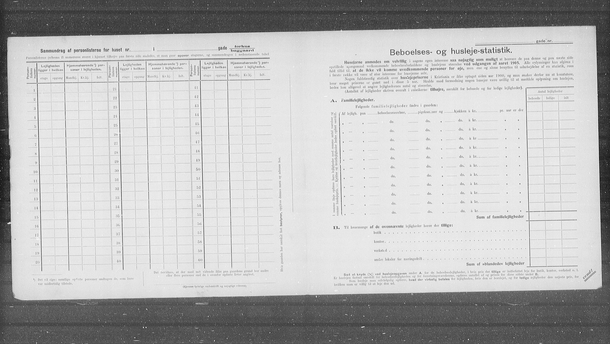 OBA, Municipal Census 1905 for Kristiania, 1905, p. 43445