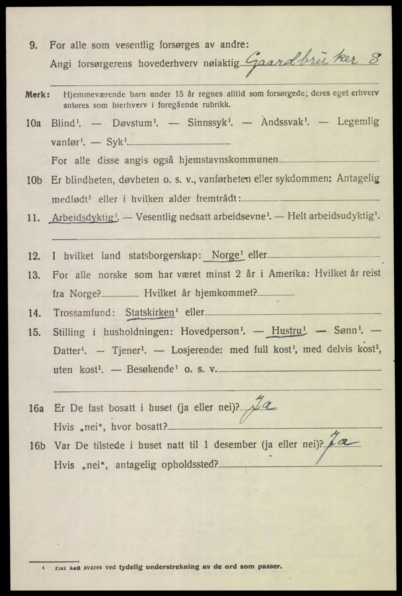 SAK, 1920 census for Laudal, 1920, p. 1383