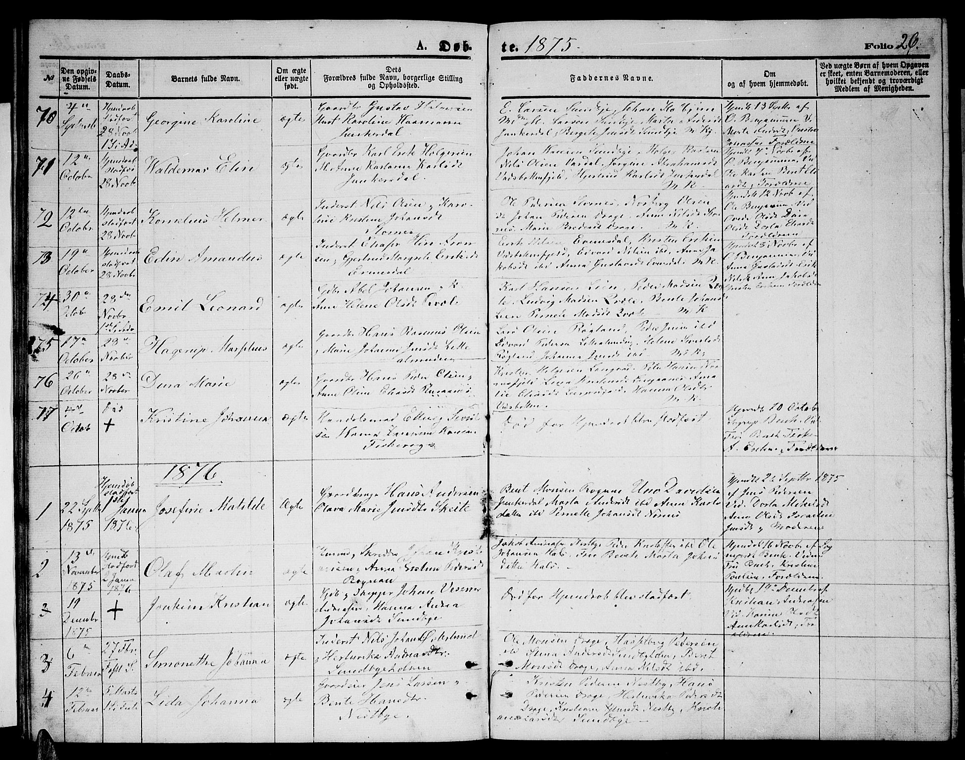 Ministerialprotokoller, klokkerbøker og fødselsregistre - Nordland, AV/SAT-A-1459/847/L0679: Parish register (copy) no. 847C07, 1870-1888, p. 26