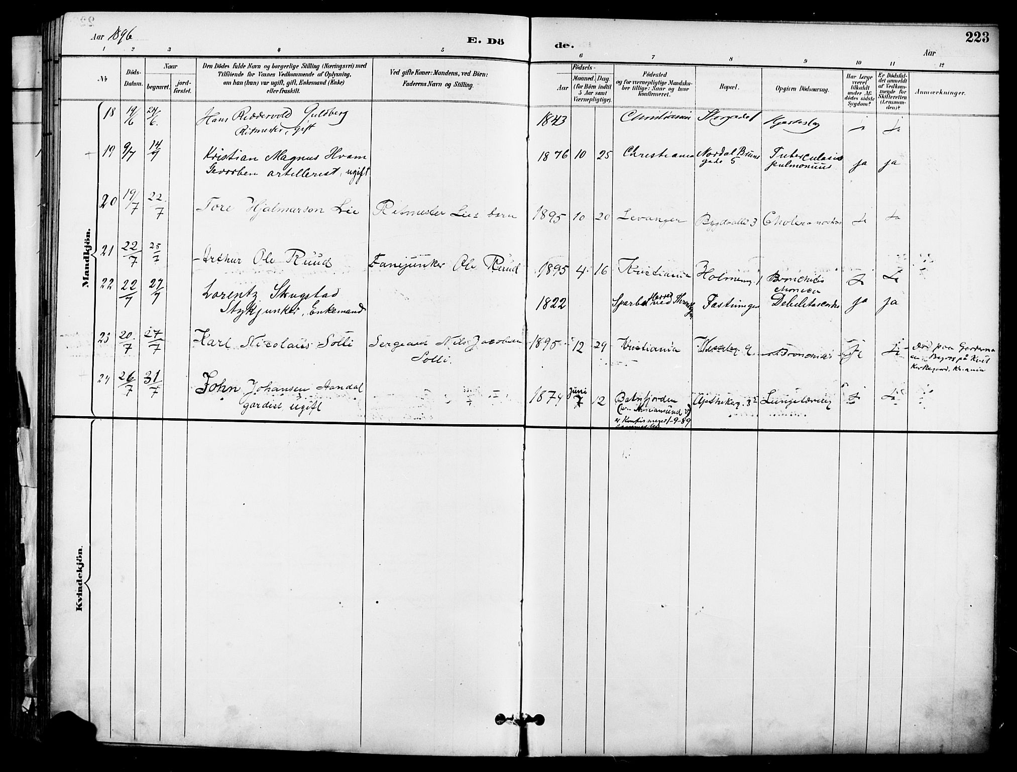 Garnisonsmenigheten Kirkebøker, AV/SAO-A-10846/F/Fa/L0013: Parish register (official) no. 13, 1894-1904, p. 223