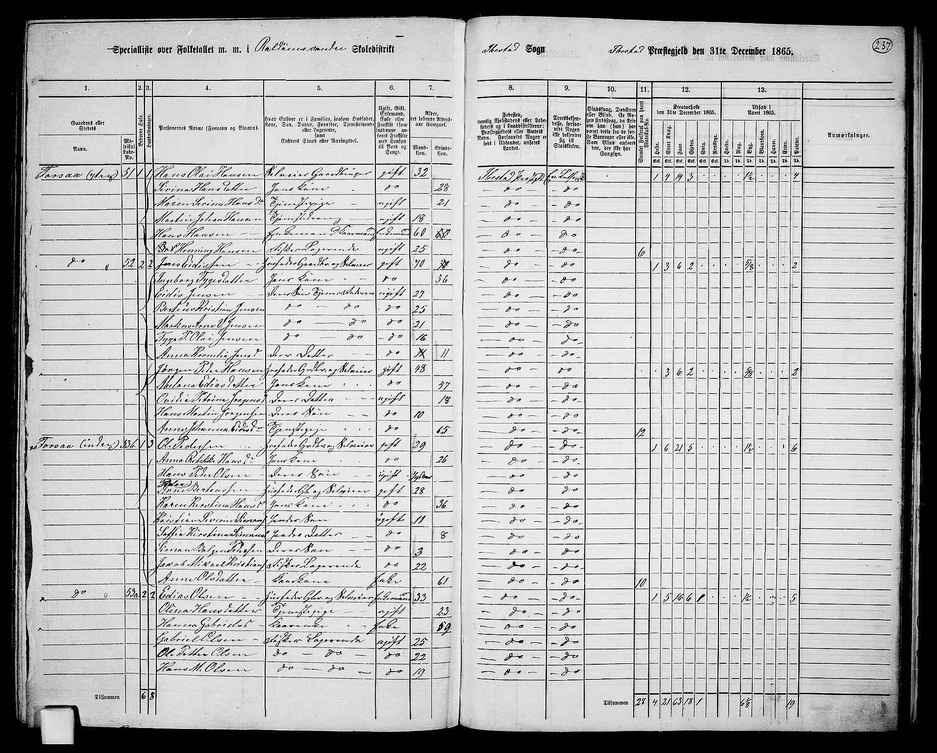 RA, 1865 census for Ibestad, 1865, p. 218