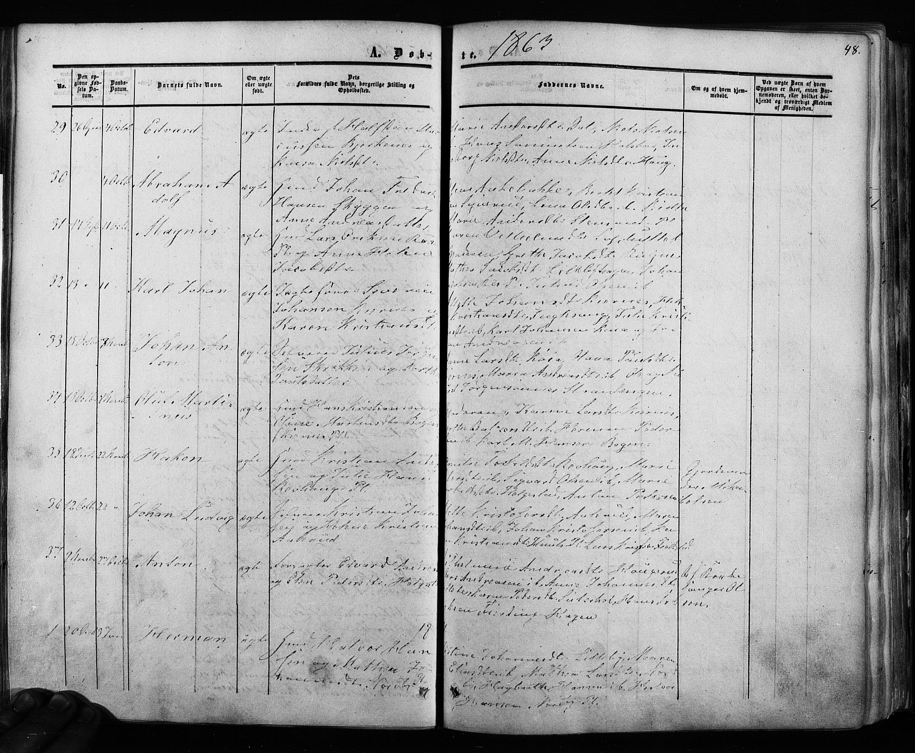Ås prestekontor Kirkebøker, SAO/A-10894/F/Fa/L0007: Parish register (official) no. I 7, 1854-1870, p. 48