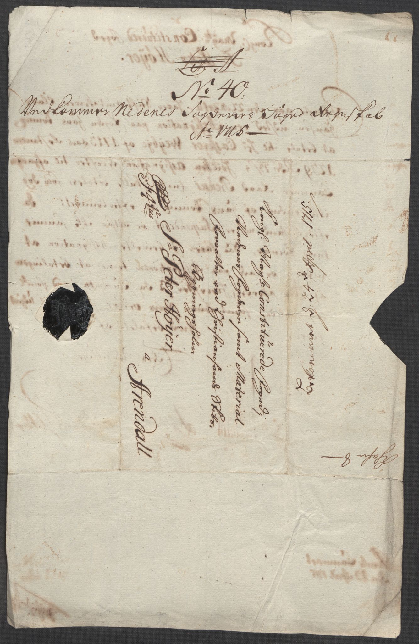 Rentekammeret inntil 1814, Reviderte regnskaper, Fogderegnskap, AV/RA-EA-4092/R39/L2323: Fogderegnskap Nedenes, 1715, p. 295