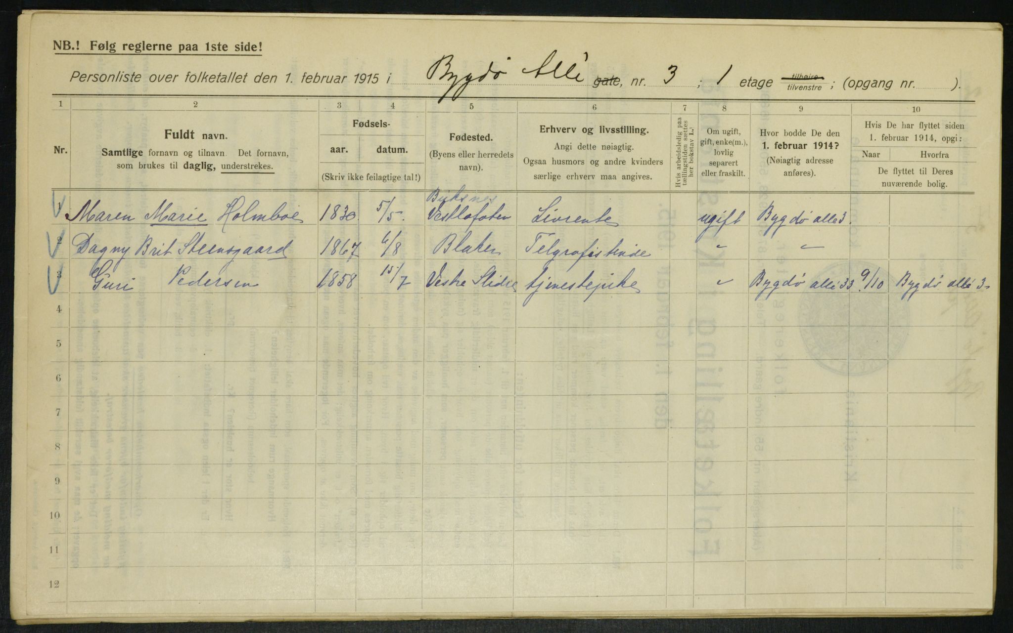 OBA, Municipal Census 1915 for Kristiania, 1915, p. 10197