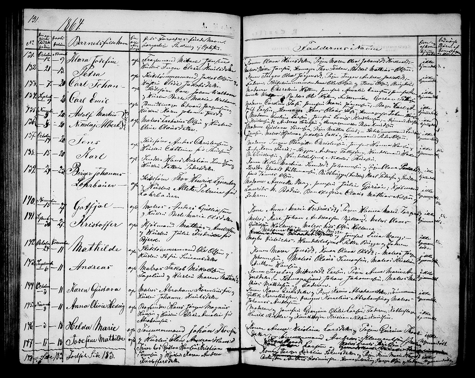 Tønsberg kirkebøker, AV/SAKO-A-330/G/Ga/L0003: Parish register (copy) no. 3, 1855-1864, p. 131