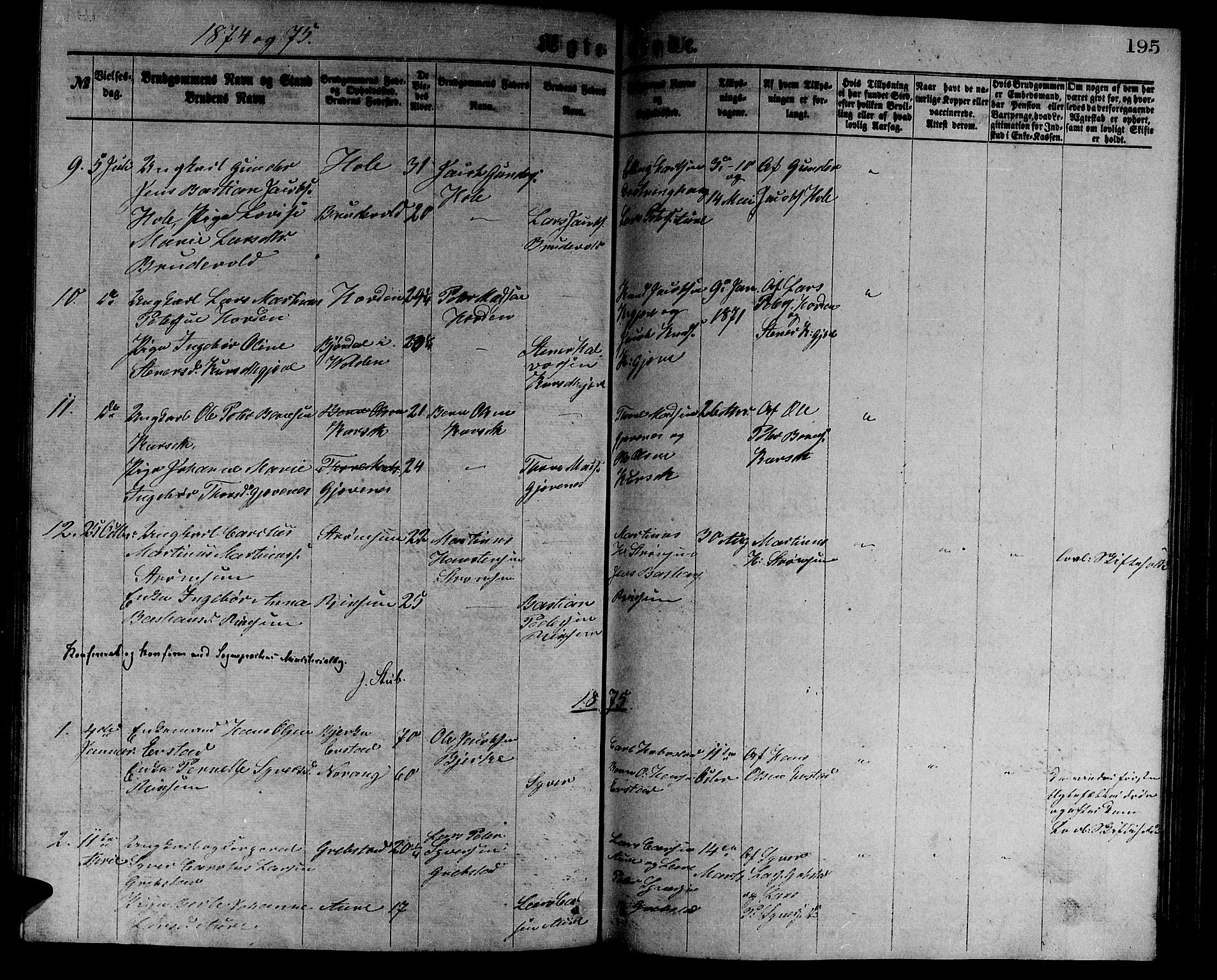 Ministerialprotokoller, klokkerbøker og fødselsregistre - Møre og Romsdal, AV/SAT-A-1454/523/L0338: Parish register (copy) no. 523C01, 1865-1877, p. 195