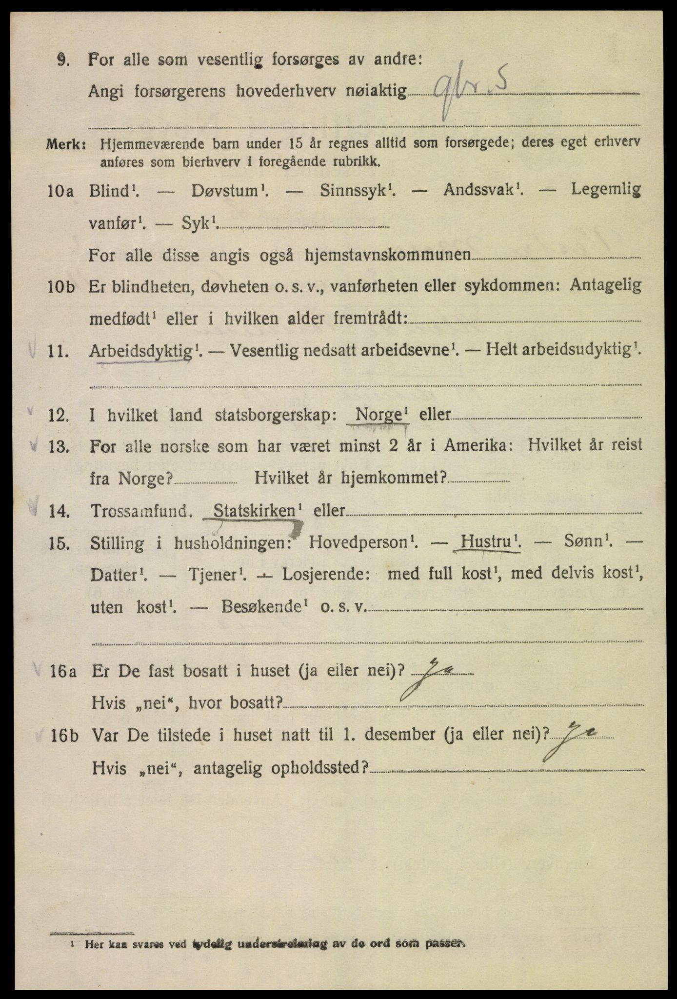 SAK, 1920 census for Vestre Moland, 1920, p. 3860