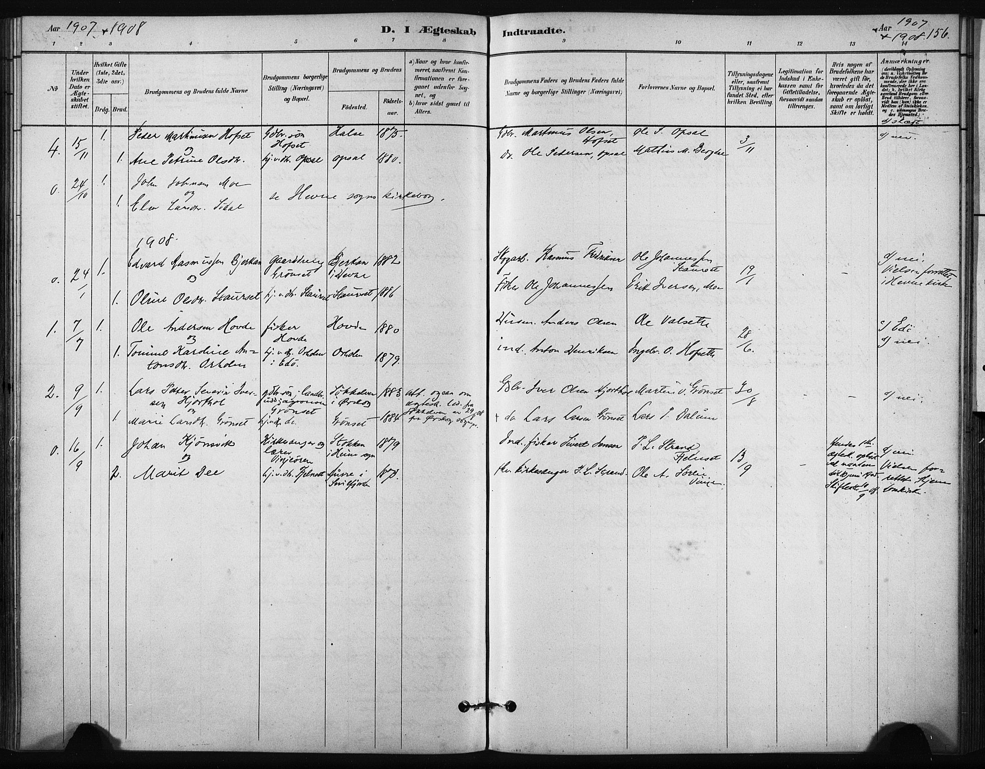 Ministerialprotokoller, klokkerbøker og fødselsregistre - Sør-Trøndelag, SAT/A-1456/631/L0512: Parish register (official) no. 631A01, 1879-1912, p. 156