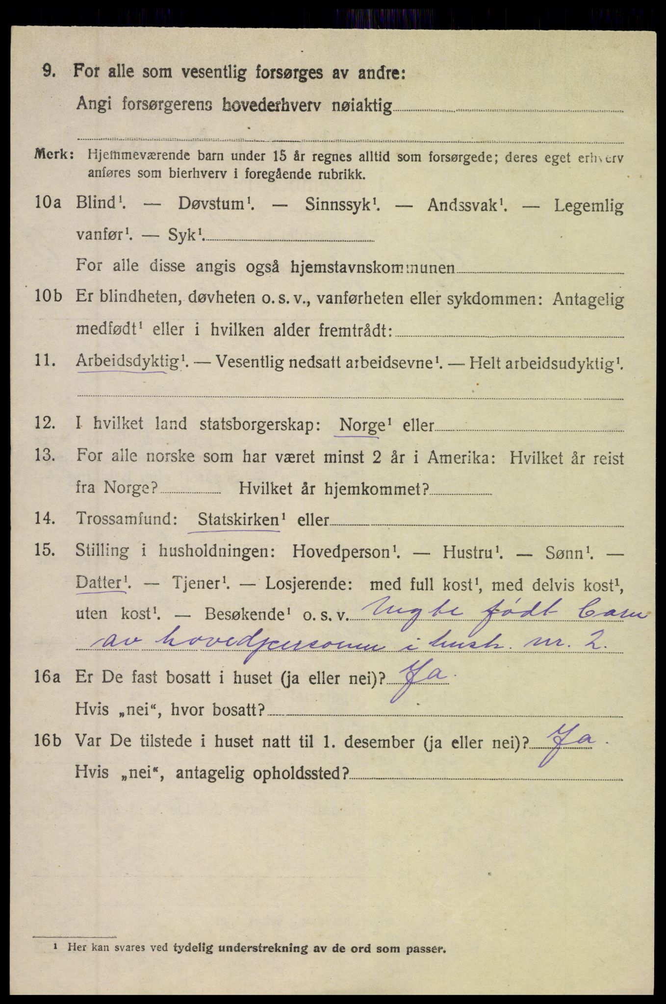 SAK, 1920 census for Øyestad, 1920, p. 4177