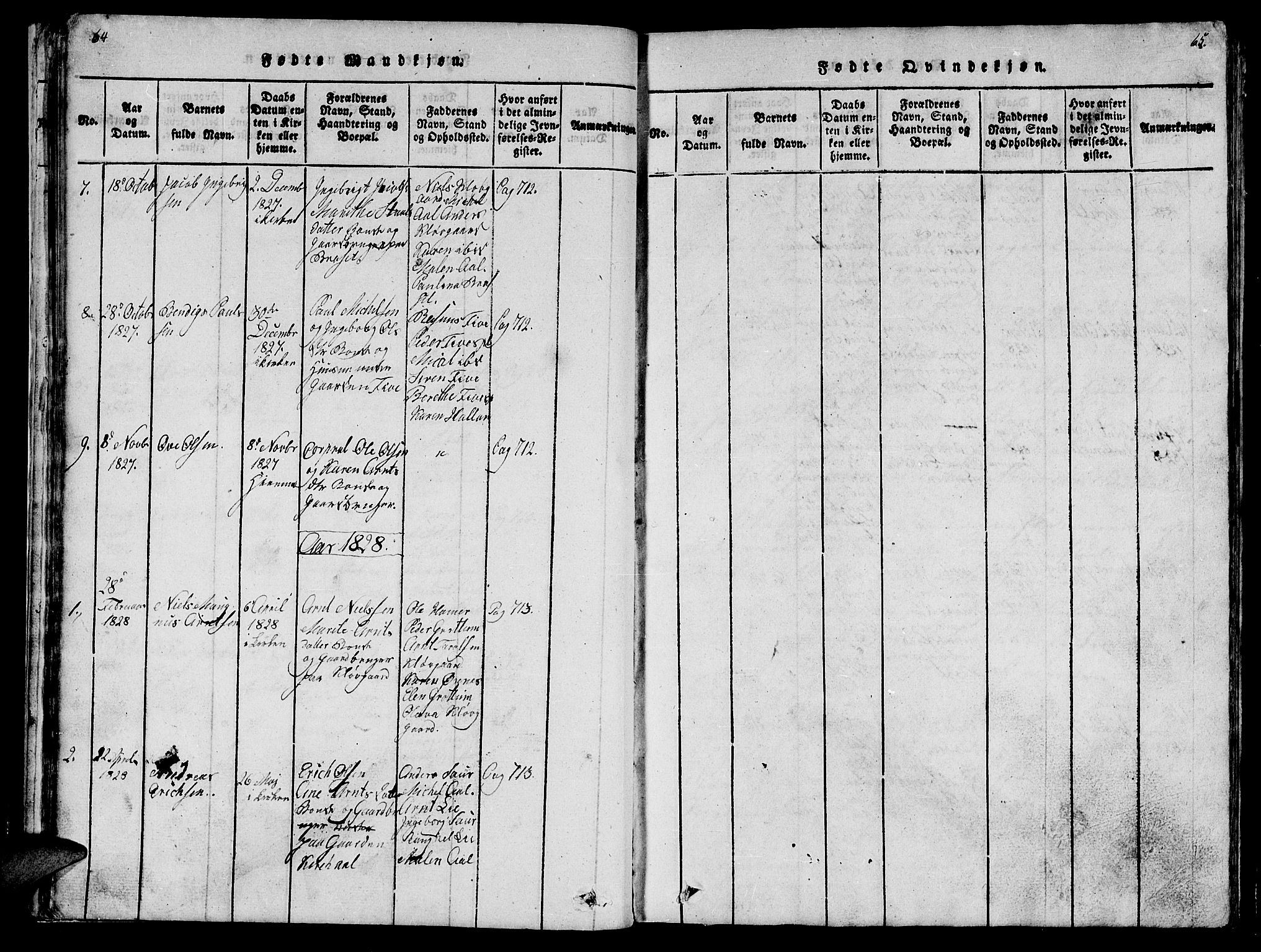 Ministerialprotokoller, klokkerbøker og fødselsregistre - Nord-Trøndelag, SAT/A-1458/747/L0459: Parish register (copy) no. 747C01, 1816-1842, p. 64-65