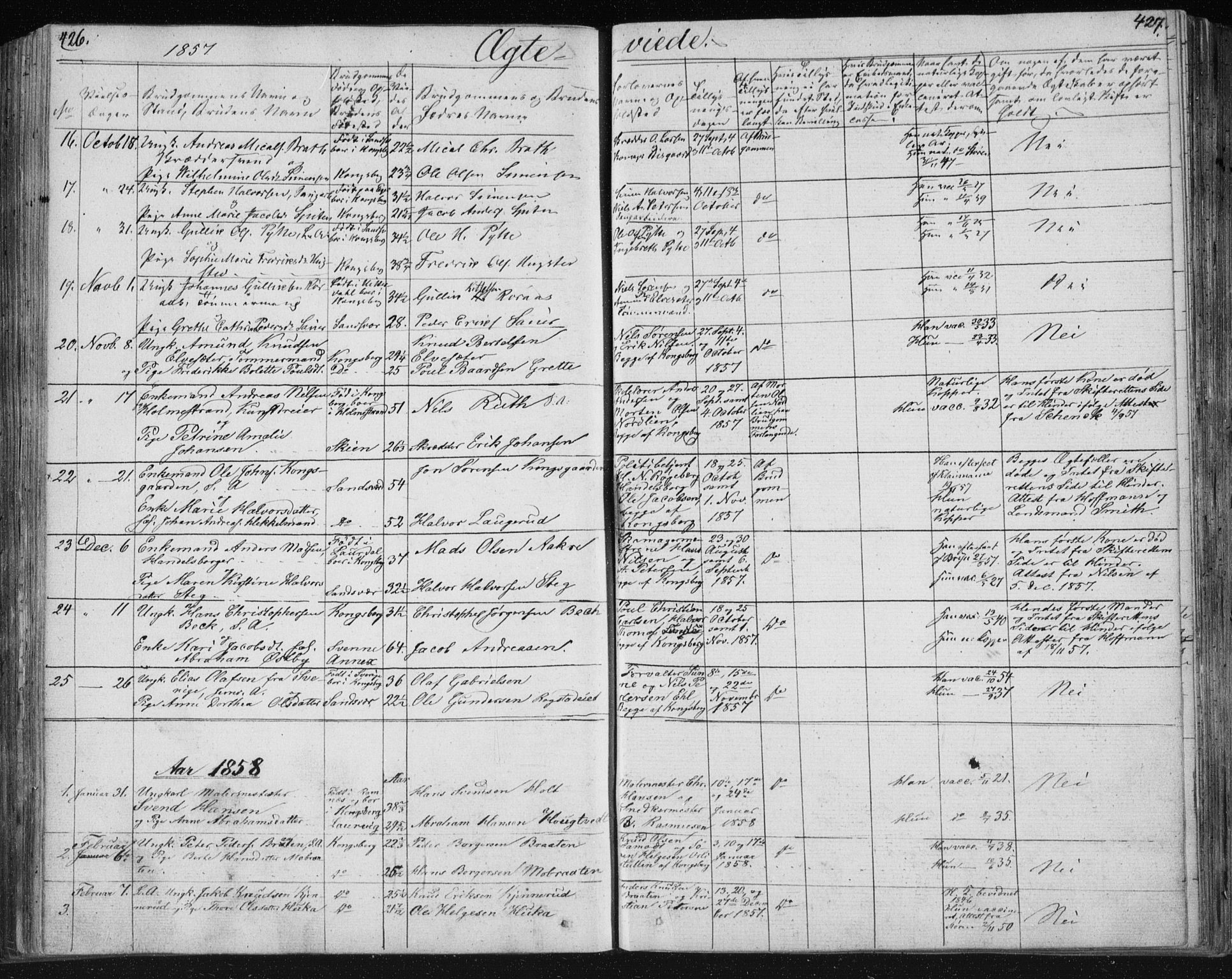 Kongsberg kirkebøker, AV/SAKO-A-22/F/Fa/L0009: Parish register (official) no. I 9, 1839-1858, p. 426-427