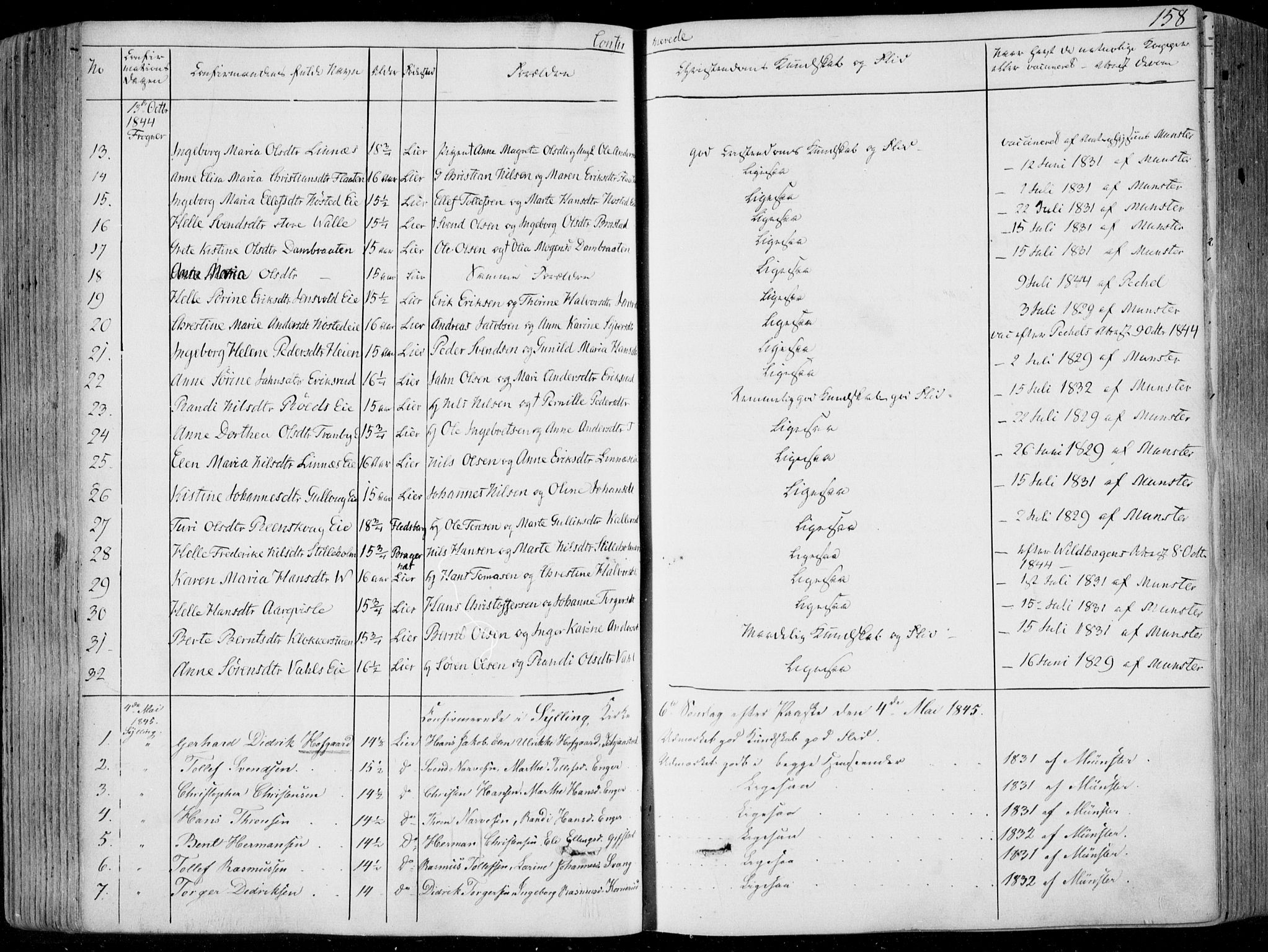 Lier kirkebøker, AV/SAKO-A-230/F/Fa/L0011: Parish register (official) no. I 11, 1843-1854, p. 158