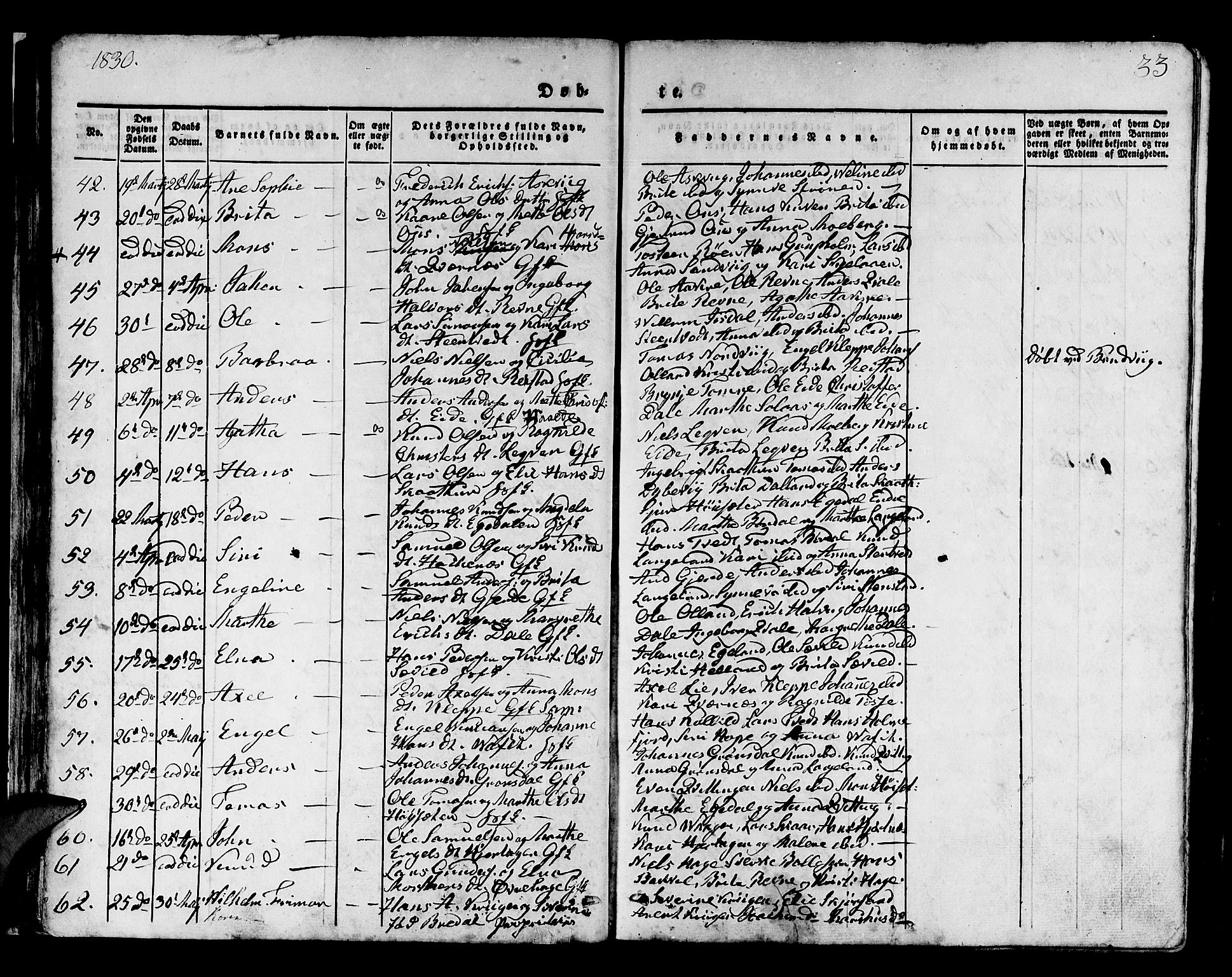 Os sokneprestembete, AV/SAB-A-99929: Parish register (official) no. A 14, 1826-1839, p. 33