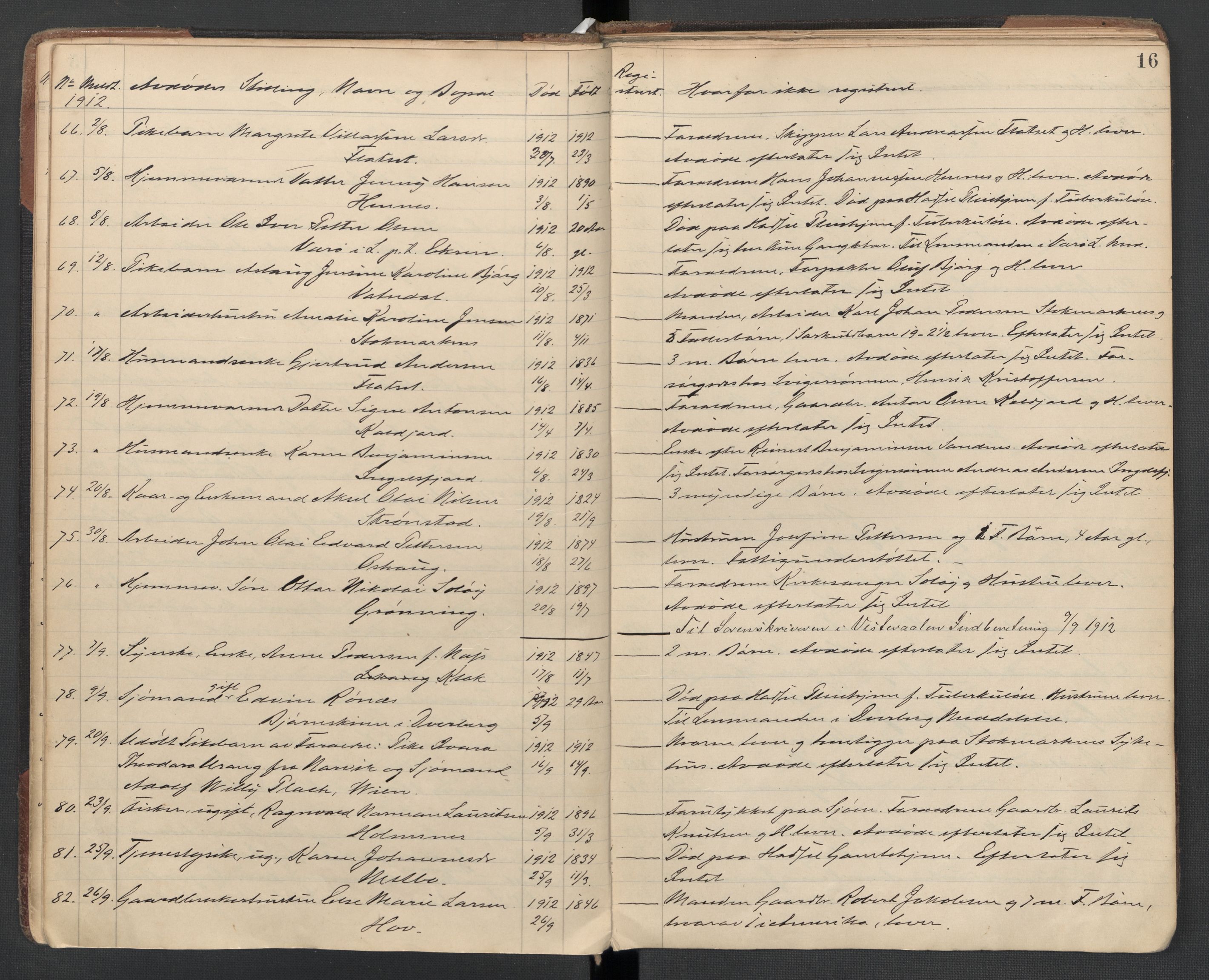 Hadsel lensmannskontor, AV/SAT-A-5689/1/02/L0004: 02.01.04 - Dødsfallsprotokoll, 1910-1924, p. 16