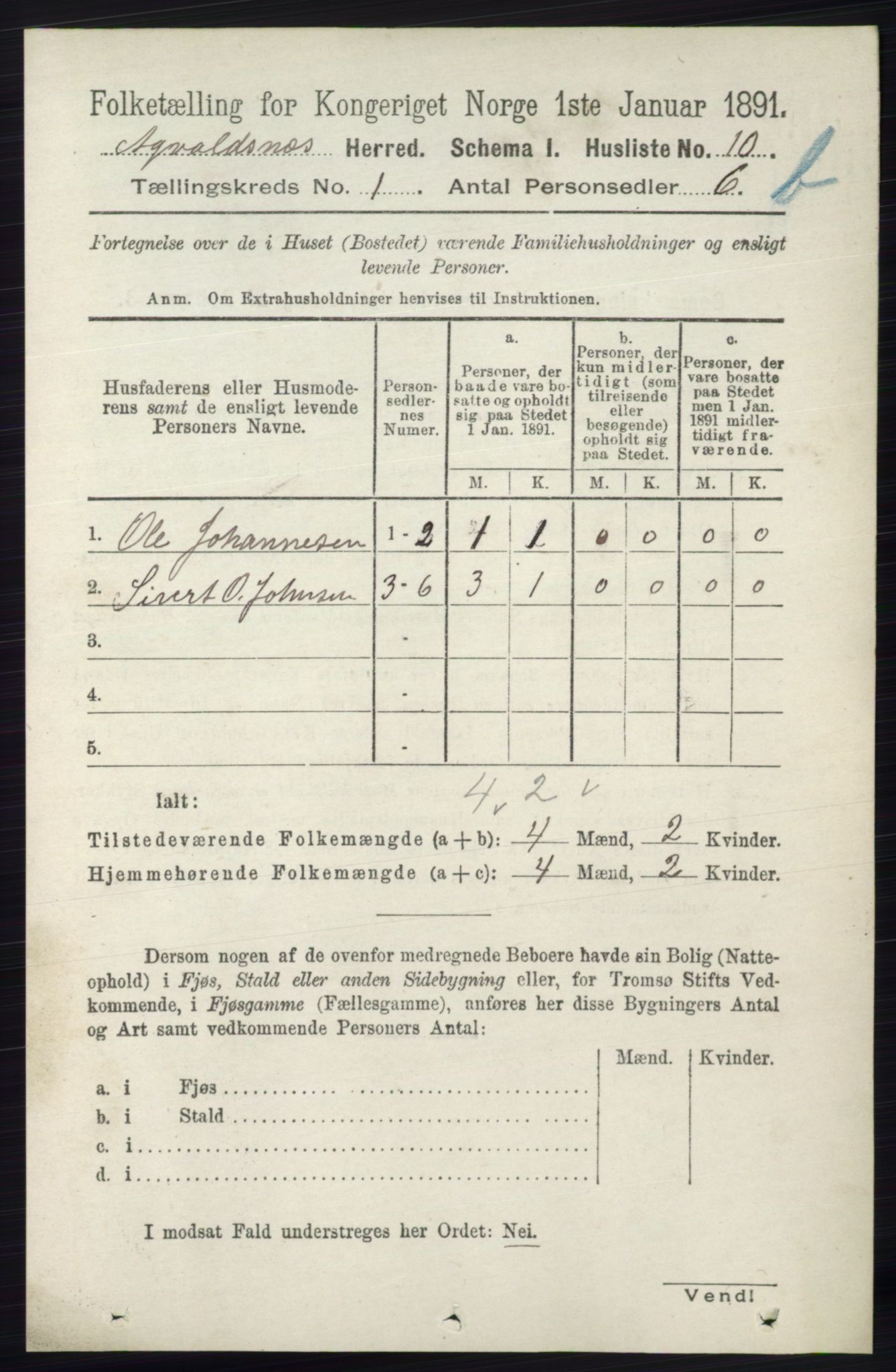 RA, 1891 census for 1147 Avaldsnes, 1891, p. 1138