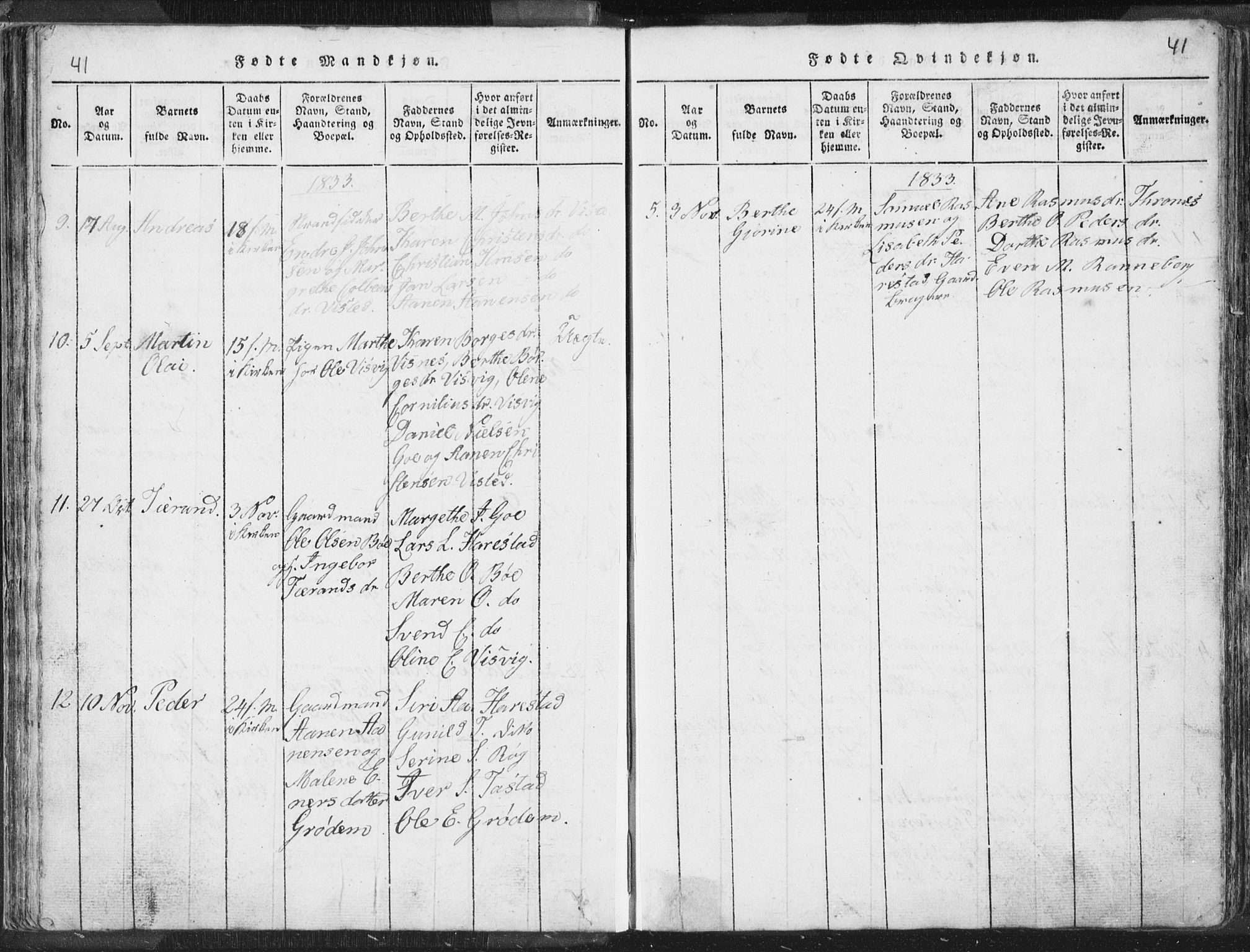 Hetland sokneprestkontor, AV/SAST-A-101826/30/30BA/L0001: Parish register (official) no. A 1, 1816-1856, p. 41