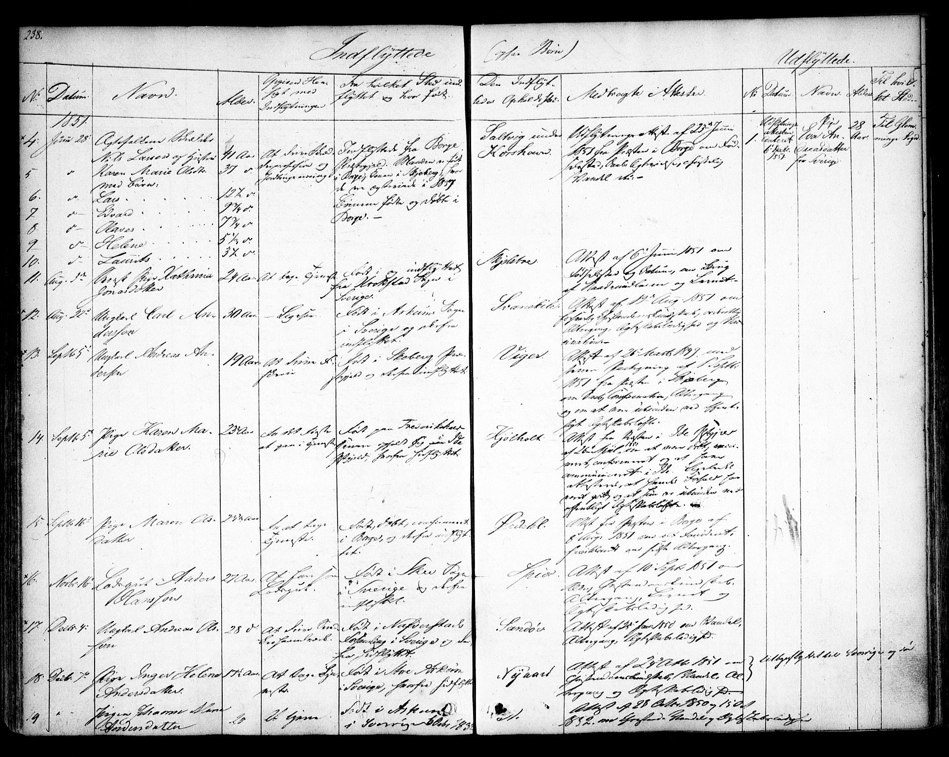 Hvaler prestekontor Kirkebøker, SAO/A-2001/F/Fa/L0006: Parish register (official) no. I 6, 1846-1863, p. 238