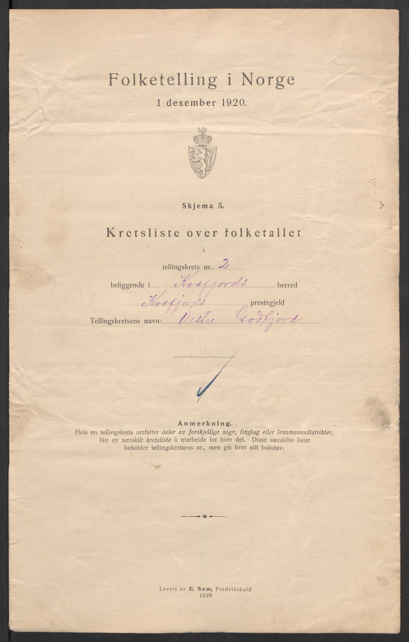 SATØ, 1920 census for Kvæfjord, 1920, p. 19