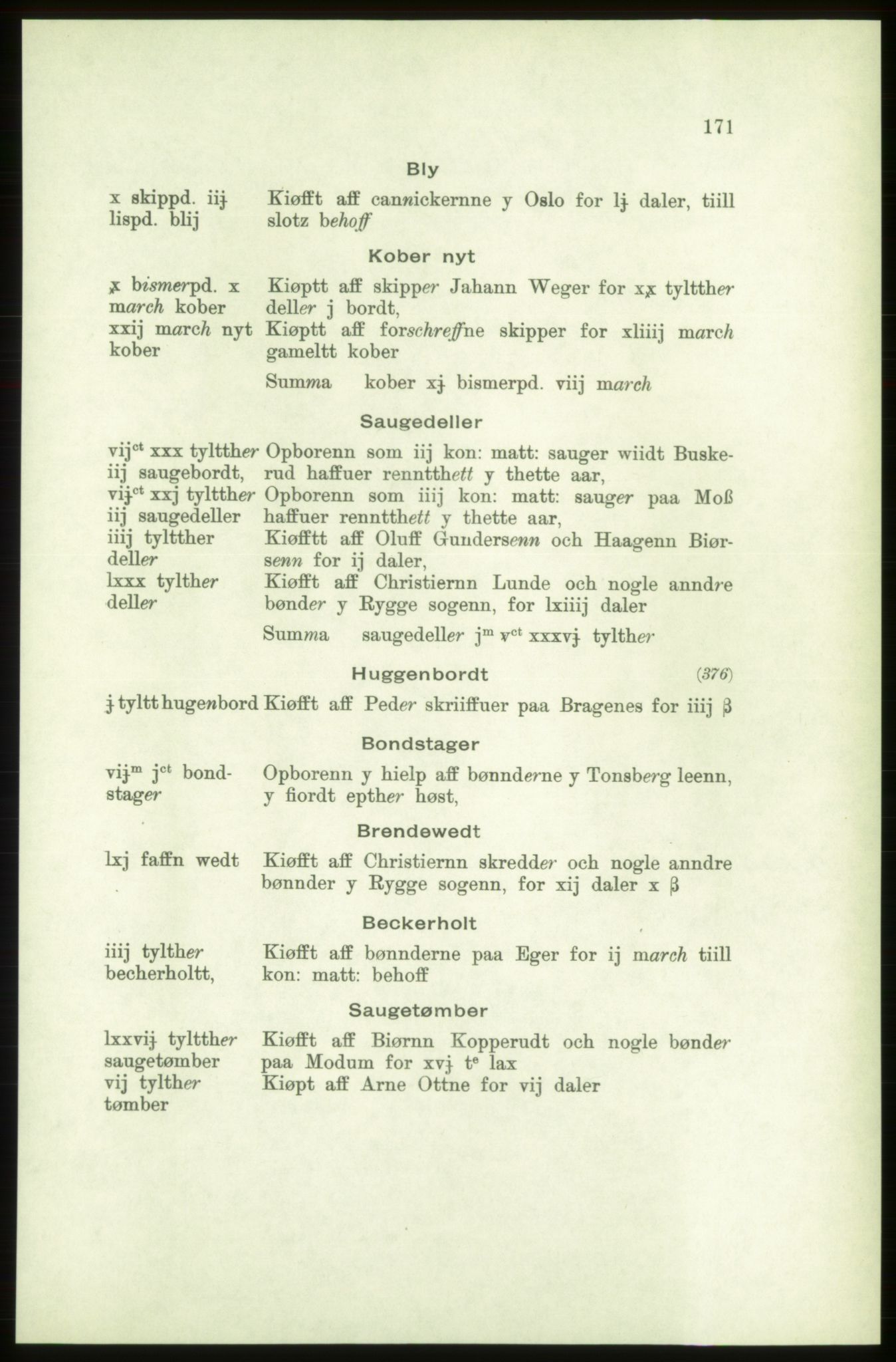 Publikasjoner utgitt av Arkivverket, PUBL/PUBL-001/C/0001: Bind 1: Rekneskap for Akershus len 1557-1558, 1557-1558, p. 171