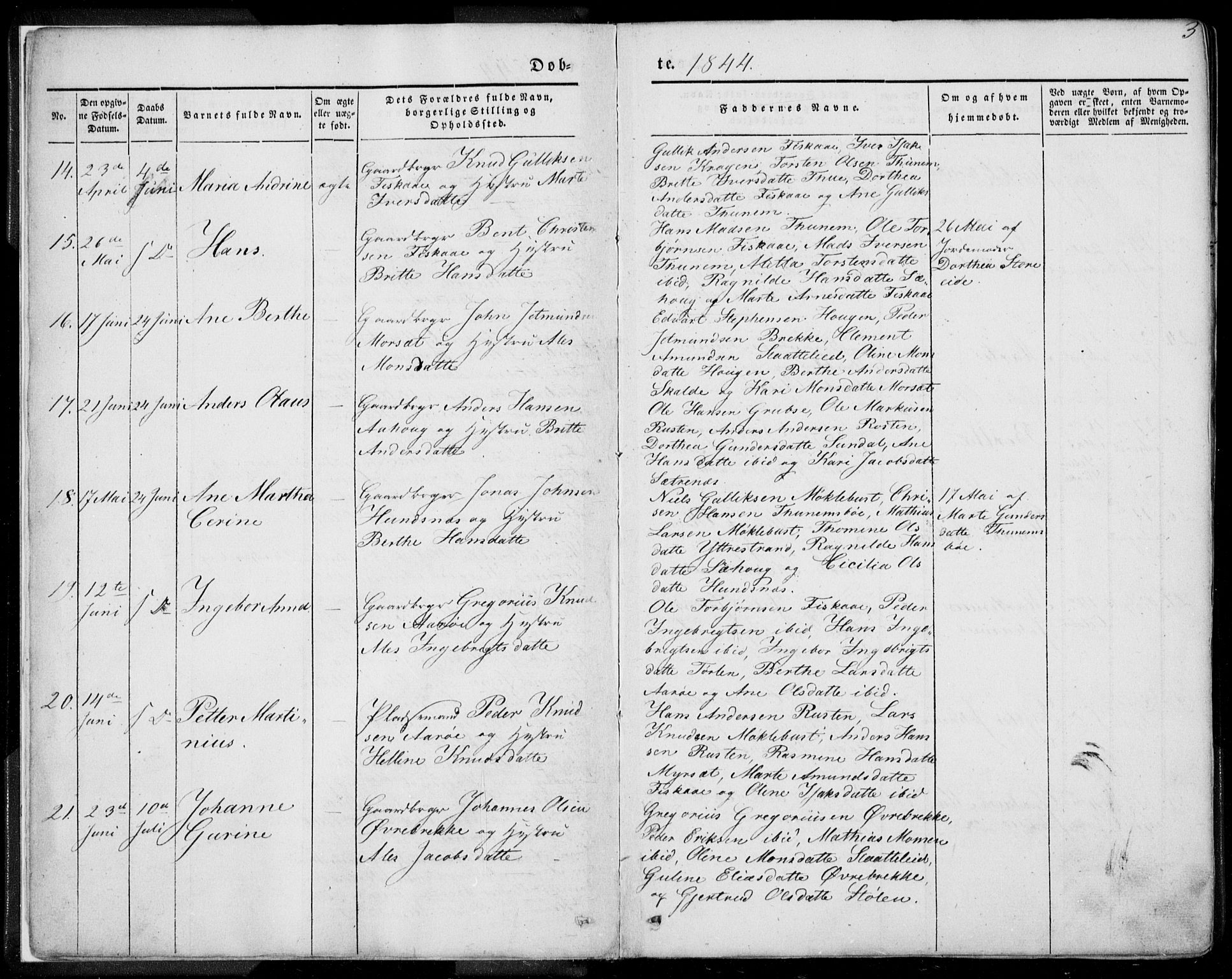 Ministerialprotokoller, klokkerbøker og fødselsregistre - Møre og Romsdal, AV/SAT-A-1454/501/L0006: Parish register (official) no. 501A06, 1844-1868, p. 3