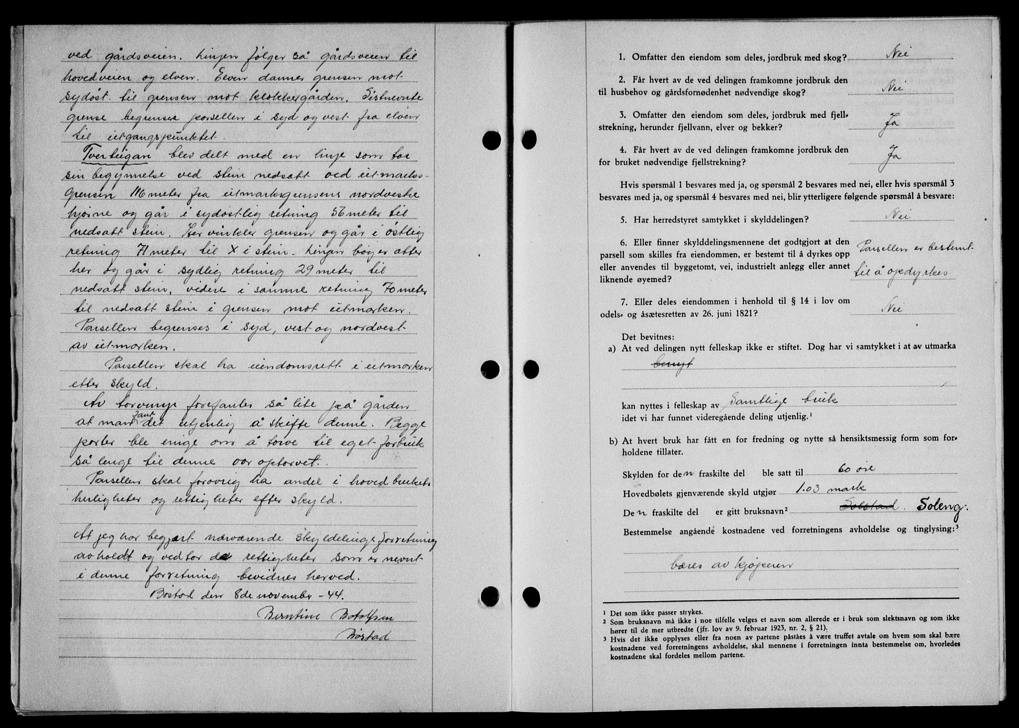 Lofoten sorenskriveri, AV/SAT-A-0017/1/2/2C/L0012a: Mortgage book no. 12a, 1943-1944, Diary no: : 1296/1944