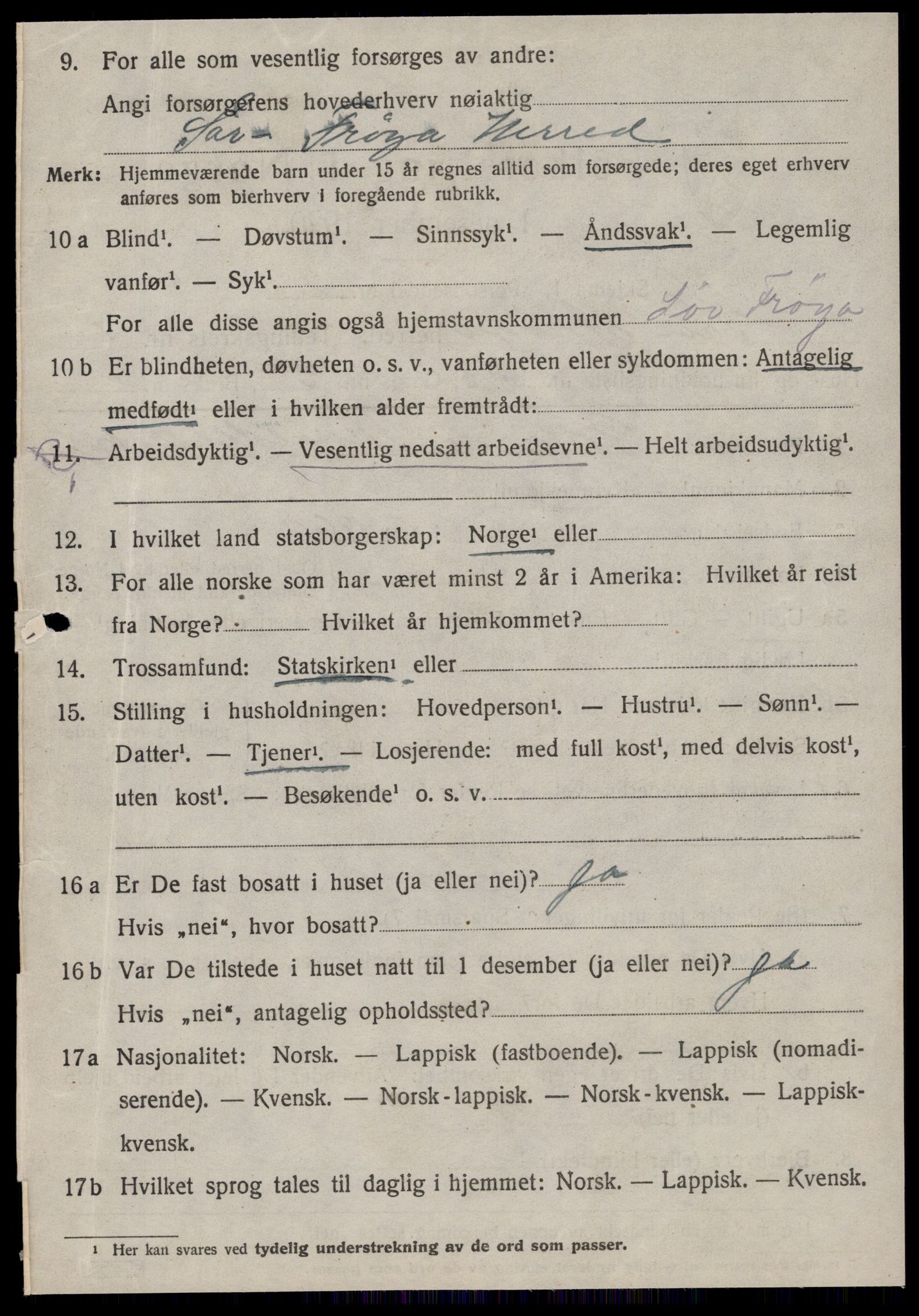 SAT, 1920 census for Sør-Frøya, 1920, p. 3386