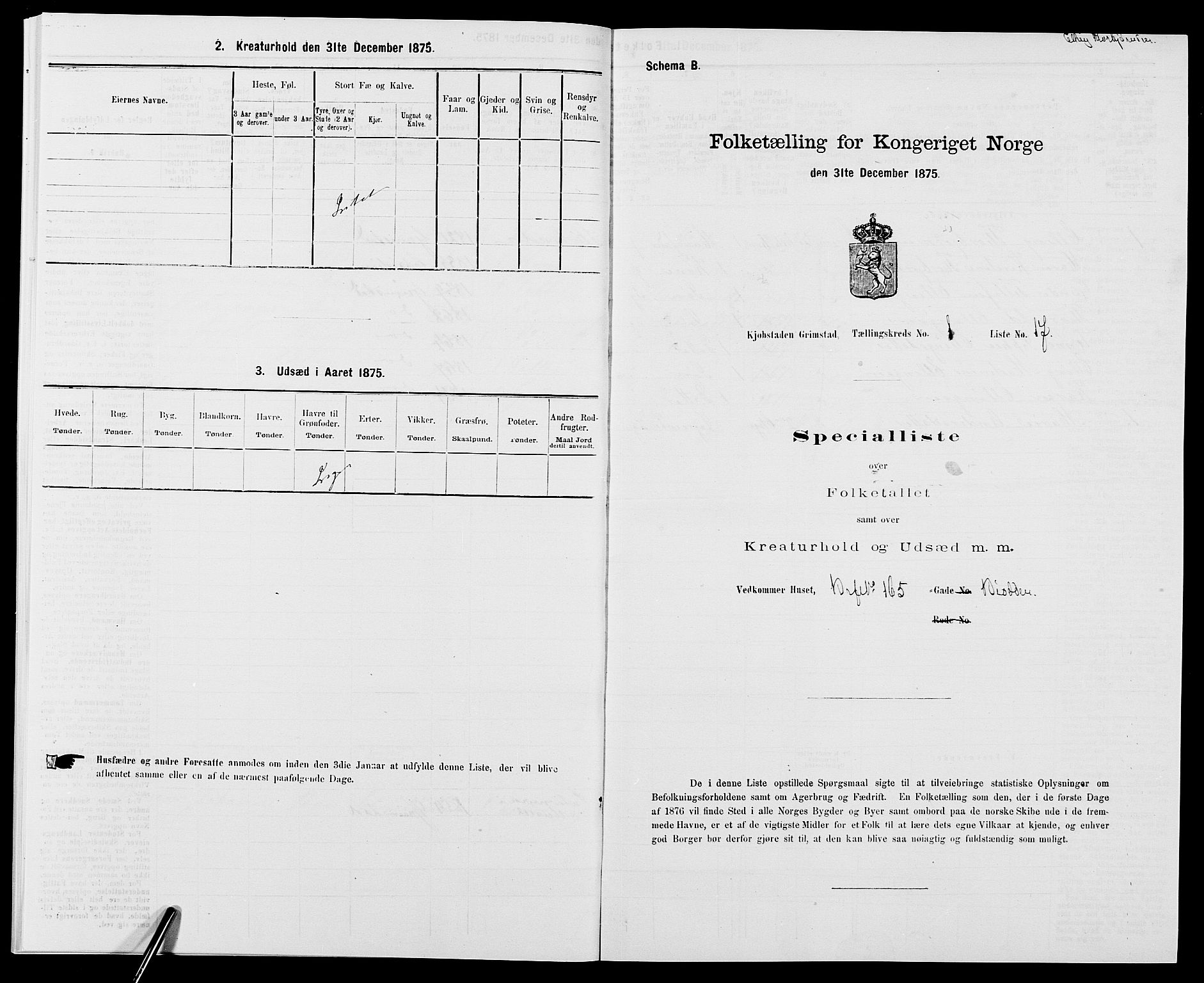 SAK, 1875 census for 0904B Fjære/Grimstad, 1875, p. 42