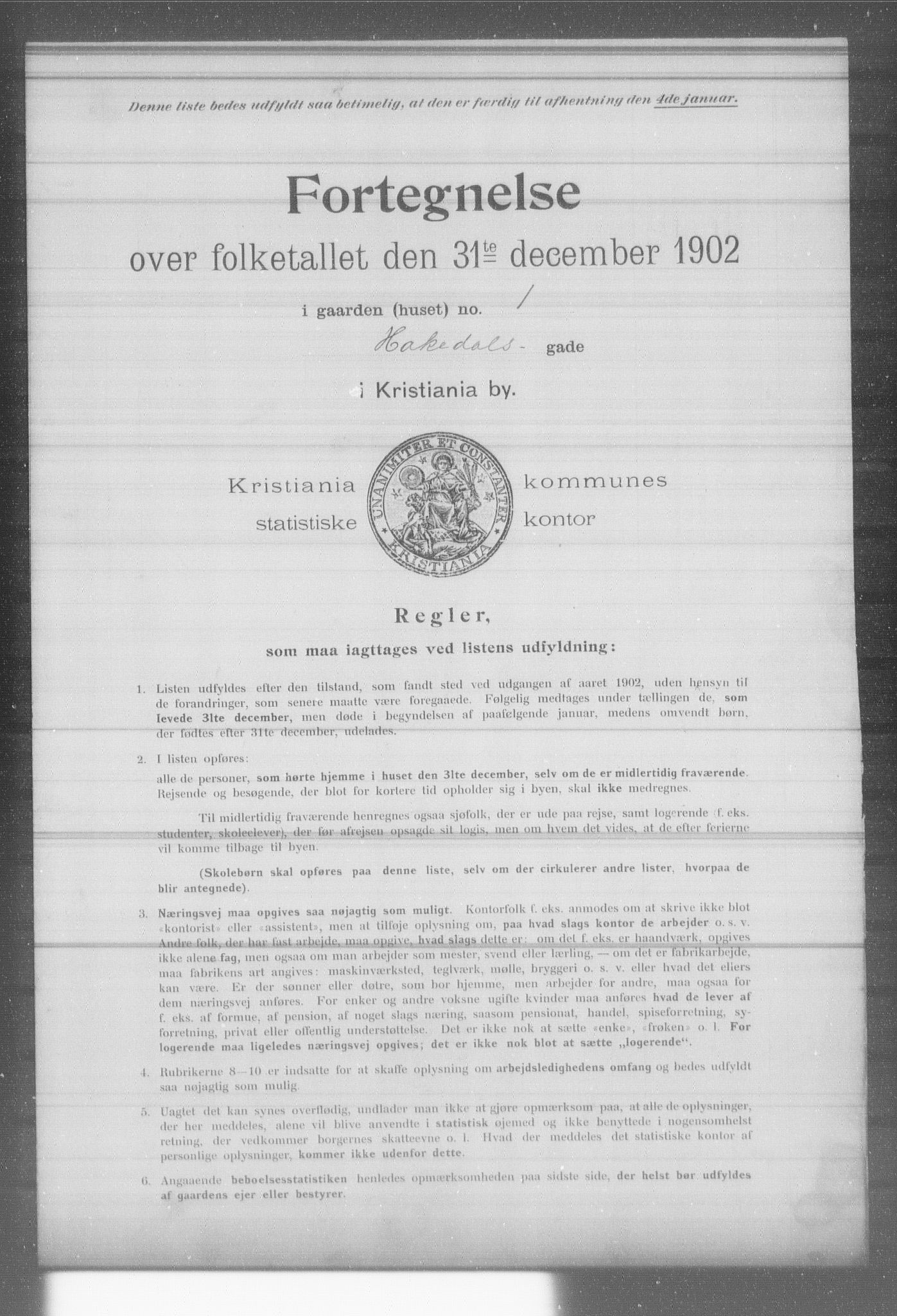 OBA, Municipal Census 1902 for Kristiania, 1902, p. 6505