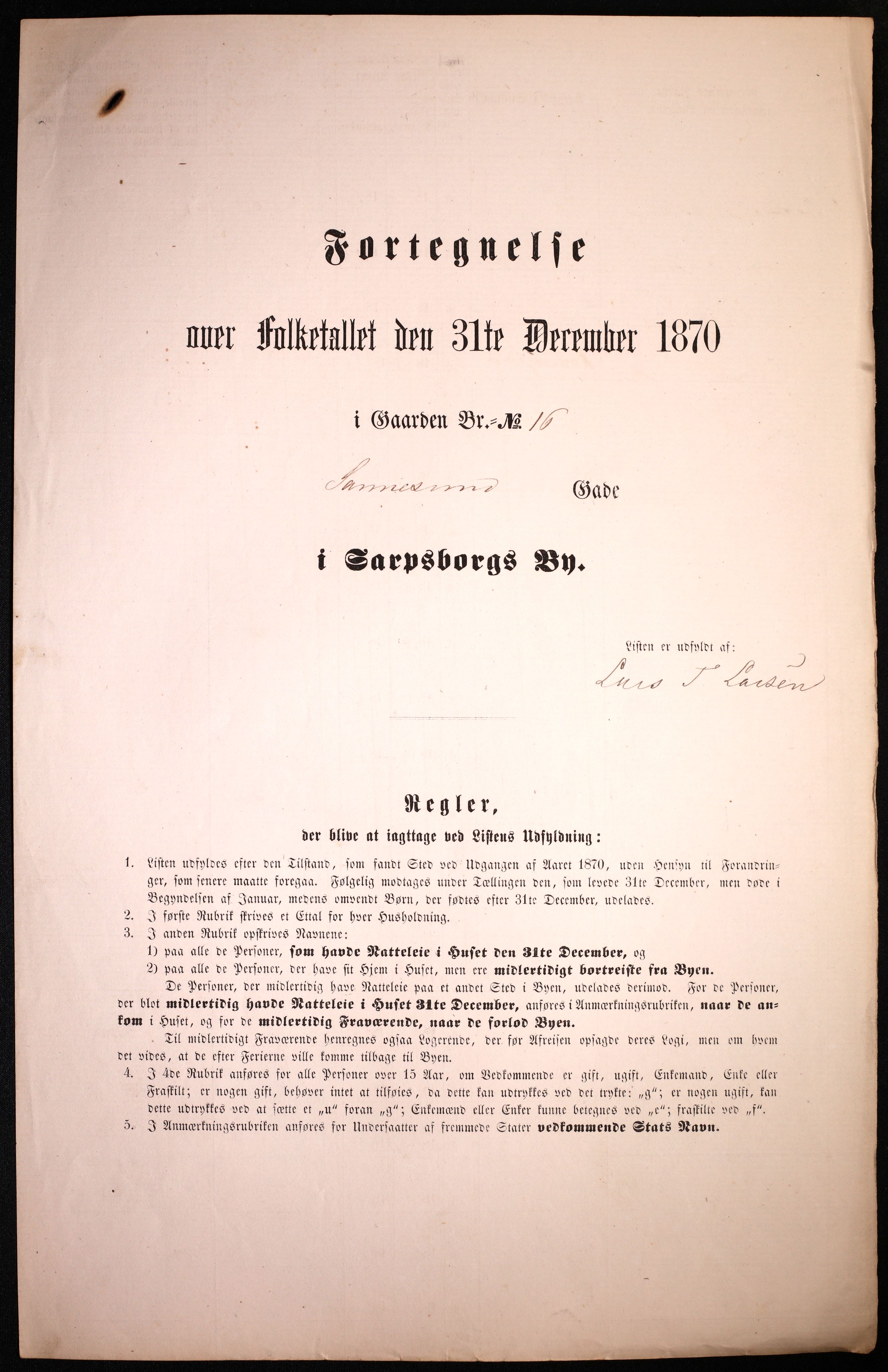 RA, 1870 census for 0102 Sarpsborg, 1870, p. 385