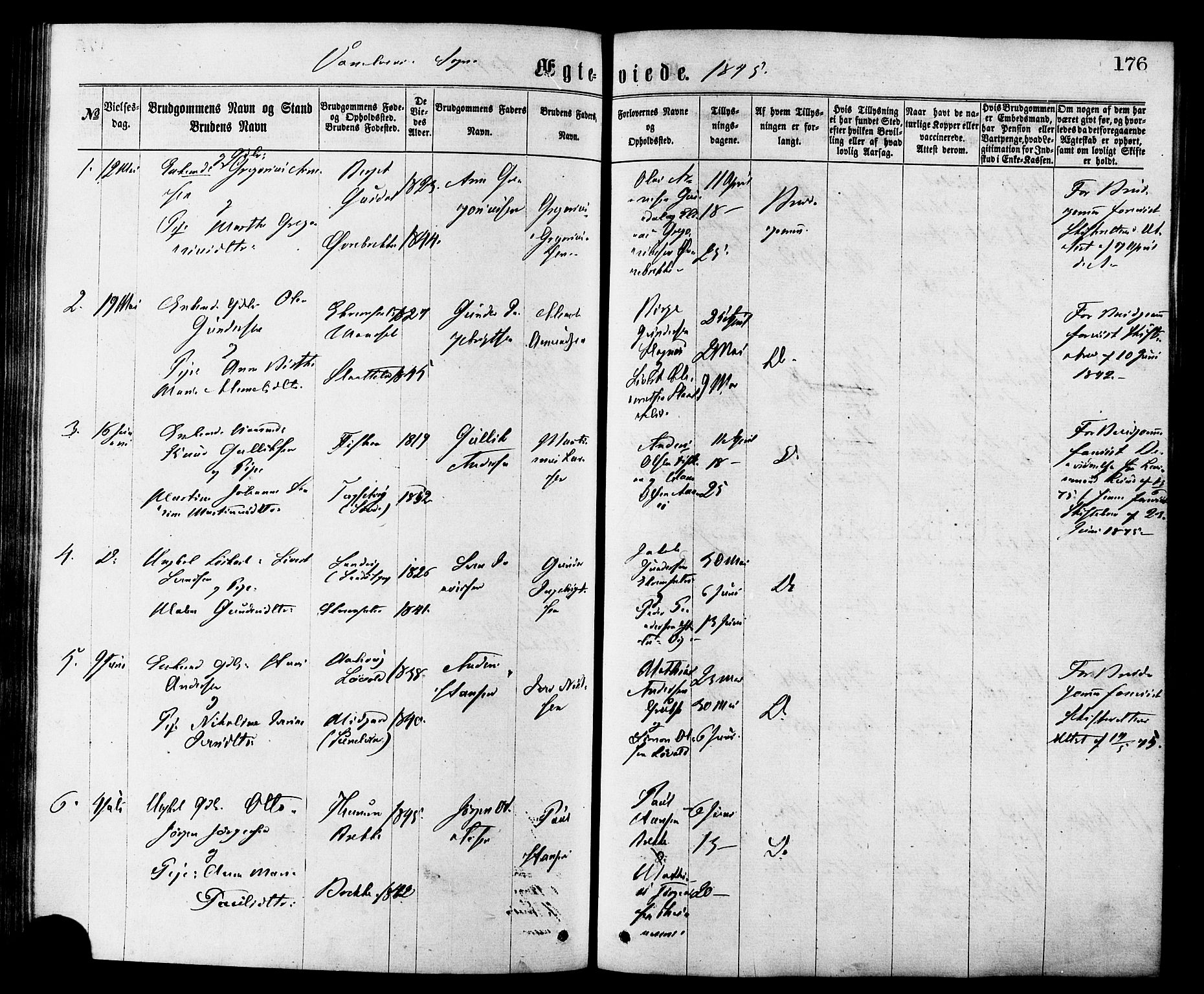 Ministerialprotokoller, klokkerbøker og fødselsregistre - Møre og Romsdal, AV/SAT-A-1454/501/L0007: Parish register (official) no. 501A07, 1868-1884, p. 176