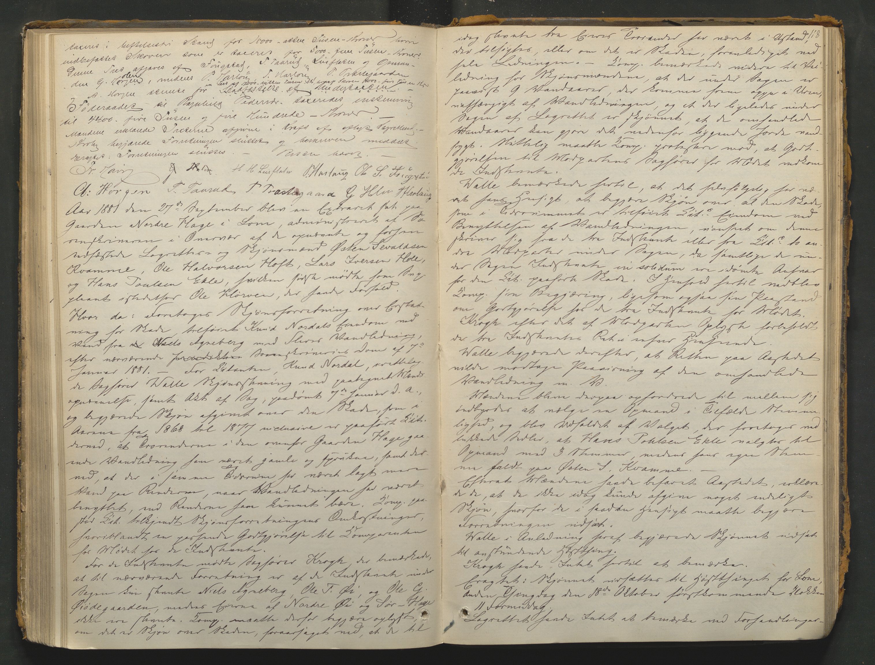 Nord-Gudbrandsdal tingrett, AV/SAH-TING-002/G/Gc/Gcb/L0004: Ekstrarettsprotokoll for åstedssaker, 1876-1887, p. 117b-118a