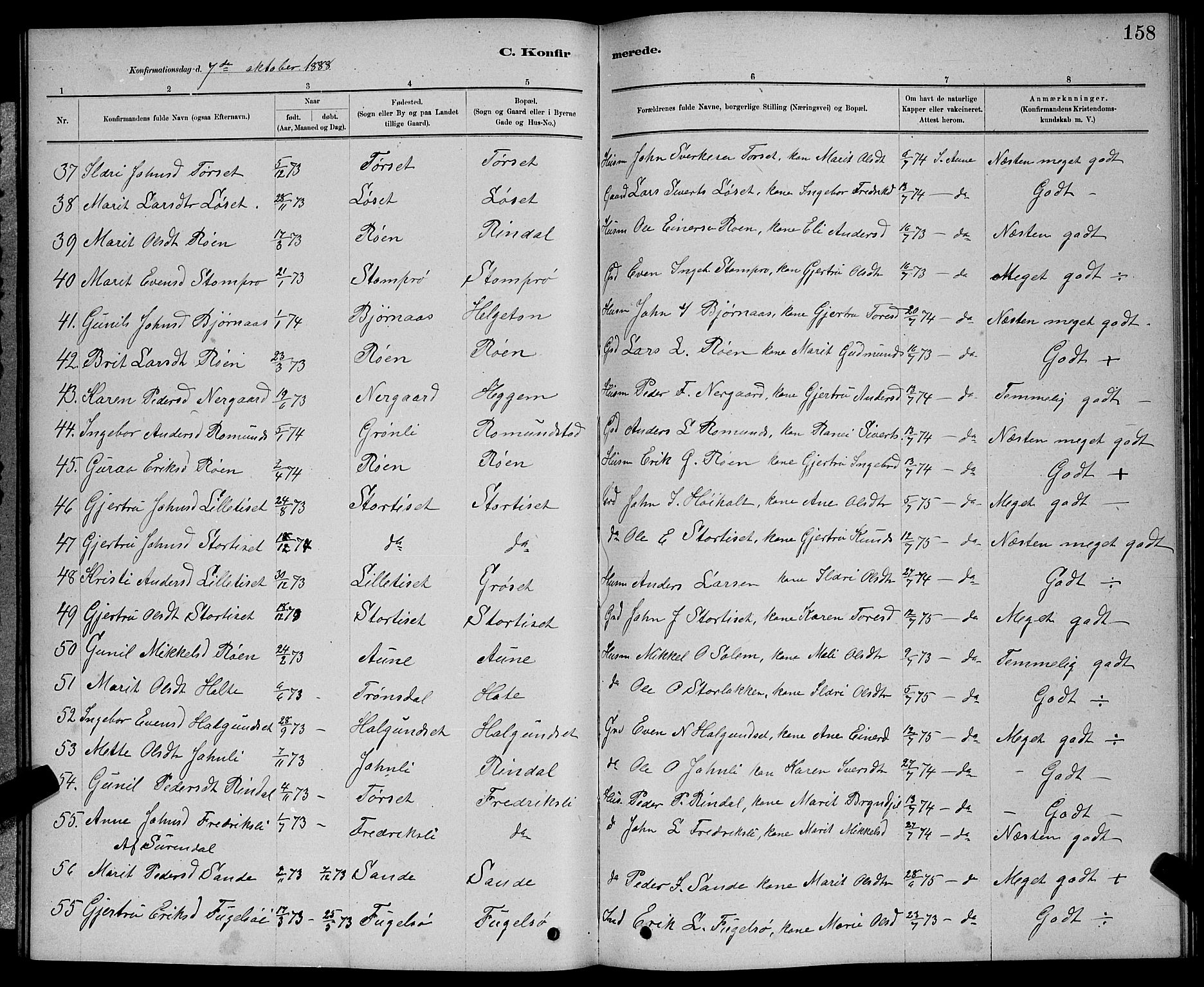 Ministerialprotokoller, klokkerbøker og fødselsregistre - Møre og Romsdal, AV/SAT-A-1454/598/L1077: Parish register (copy) no. 598C02, 1879-1891, p. 158