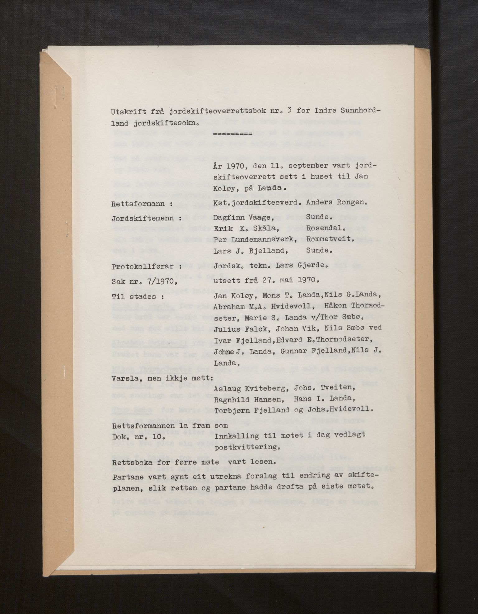 Hordaland jordskiftedøme - VII Indre Sunnhordland jordskiftedistrikt, AV/SAB-A-7401/B/Bc/L0027: Kvinnherad gnr. 198-199, 1970