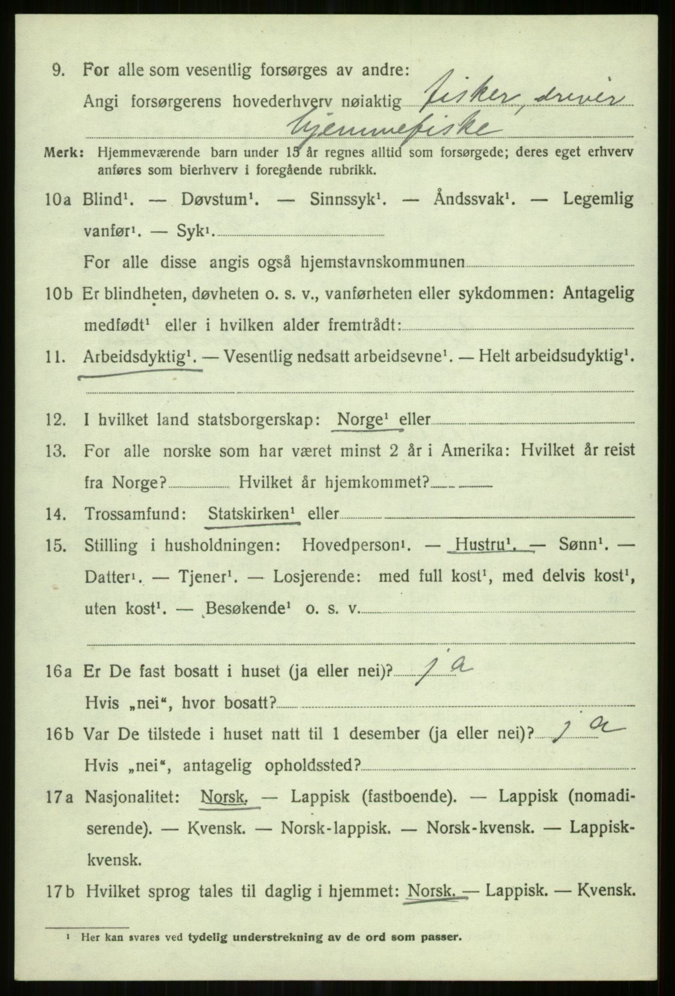 SATØ, 1920 census for Karlsøy, 1920, p. 5198