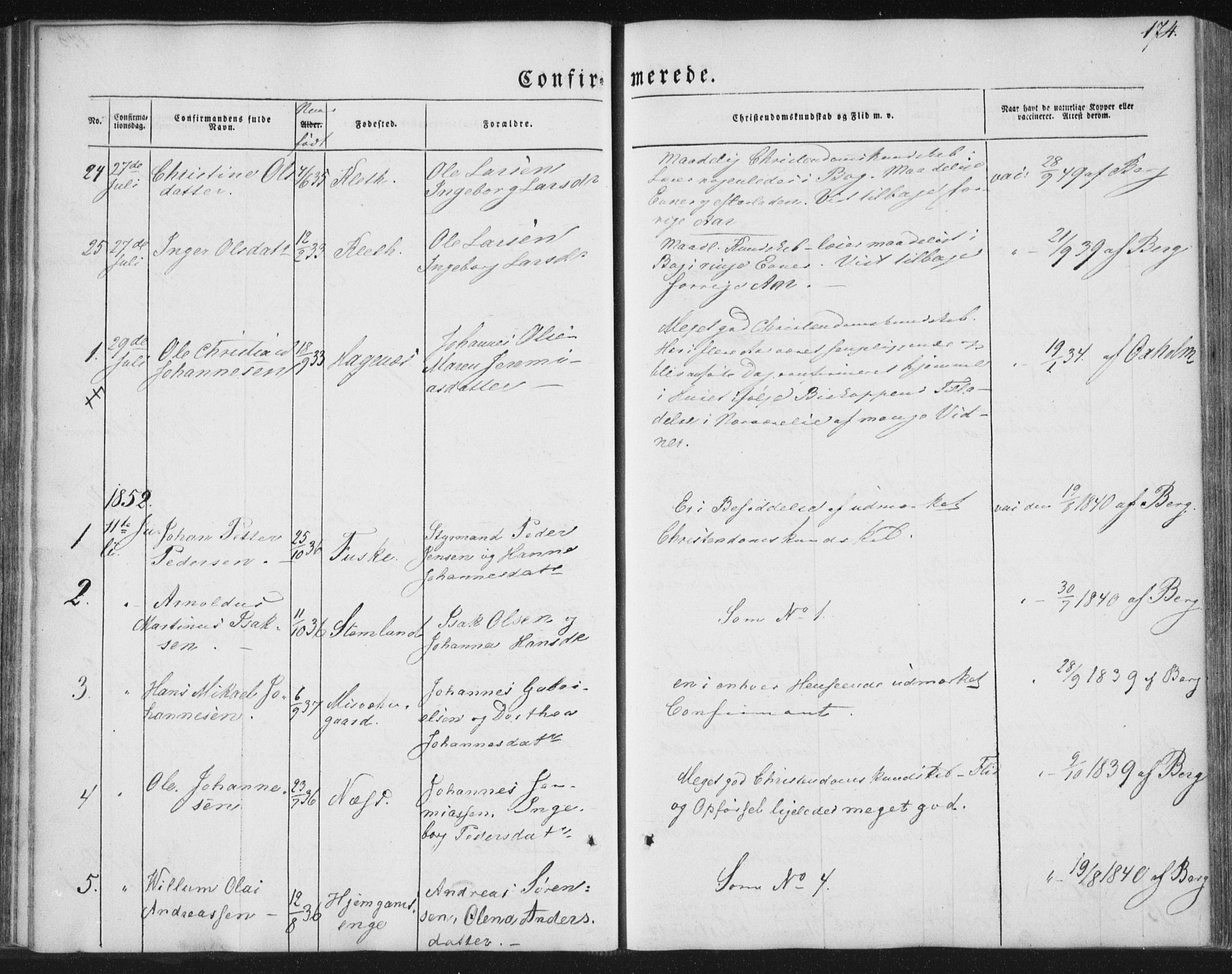 Ministerialprotokoller, klokkerbøker og fødselsregistre - Nordland, SAT/A-1459/852/L0738: Parish register (official) no. 852A08, 1849-1865, p. 174