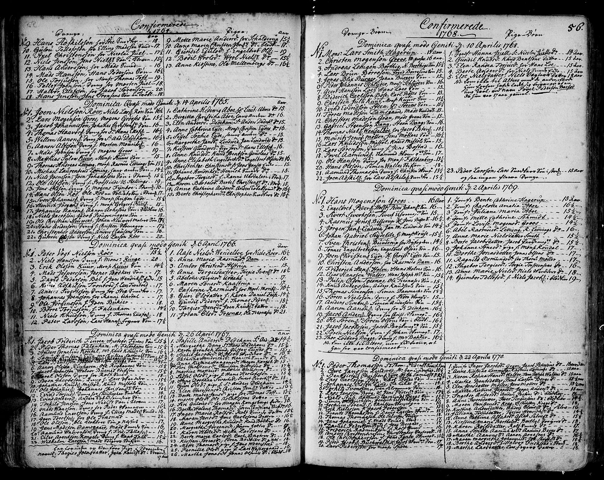 Arendal sokneprestkontor, Trefoldighet, SAK/1111-0040/F/Fa/L0001: Parish register (official) no. A 1, 1703-1815, p. 56