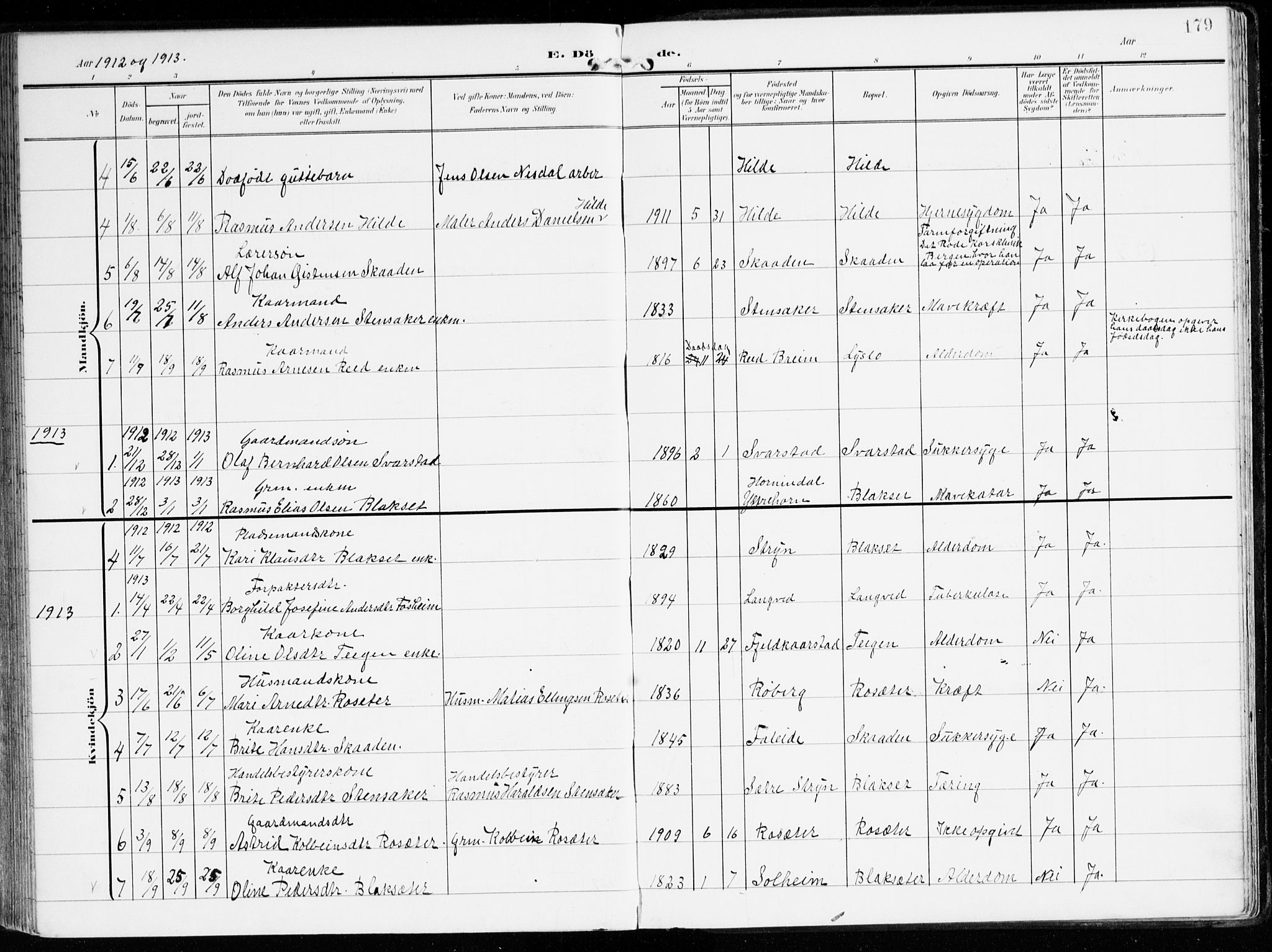 Innvik sokneprestembete, AV/SAB-A-80501: Parish register (official) no. B 2, 1903-1929, p. 179