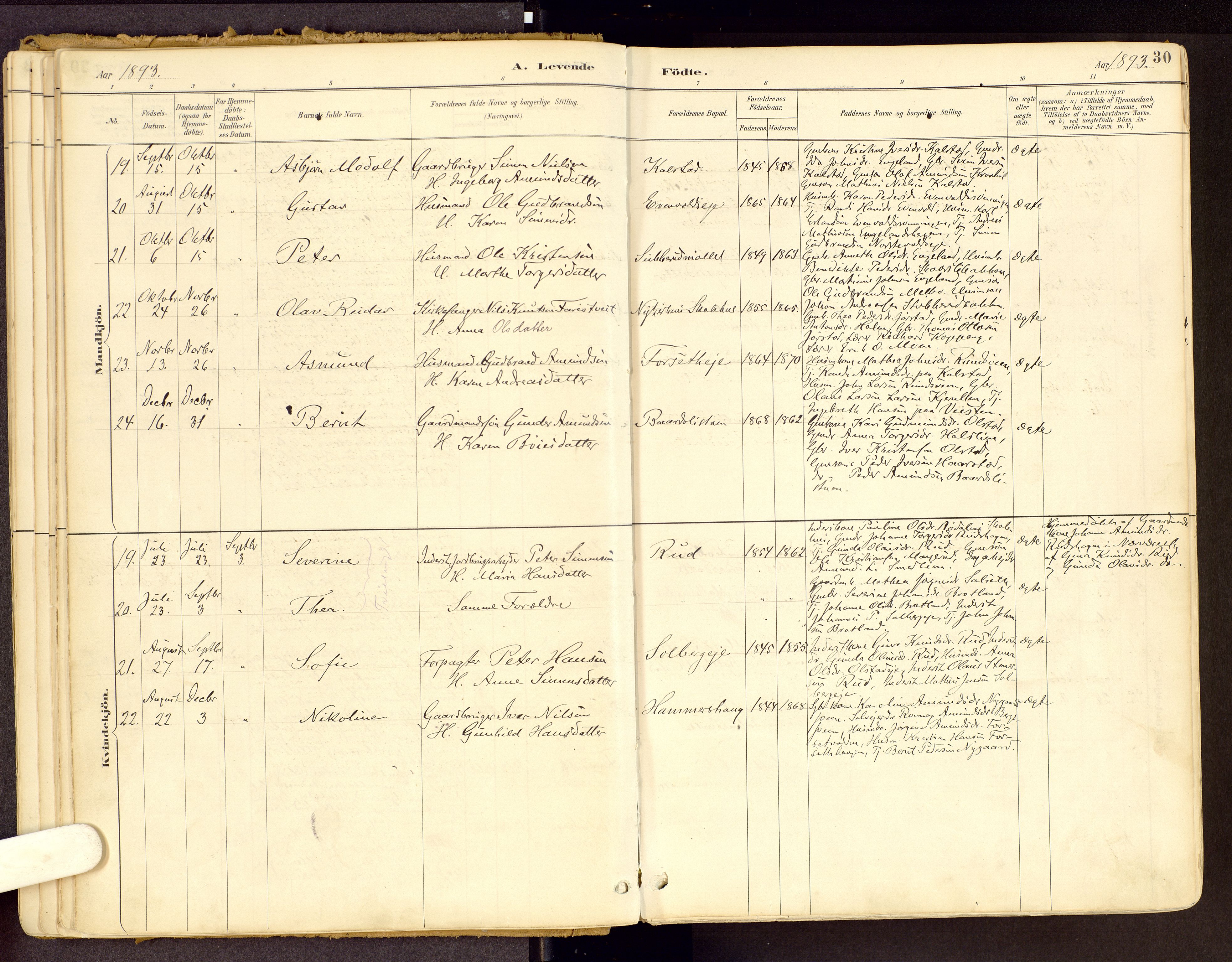 Vestre Gausdal prestekontor, AV/SAH-PREST-094/H/Ha/Haa/L0001: Parish register (official) no. 1, 1887-1914, p. 30