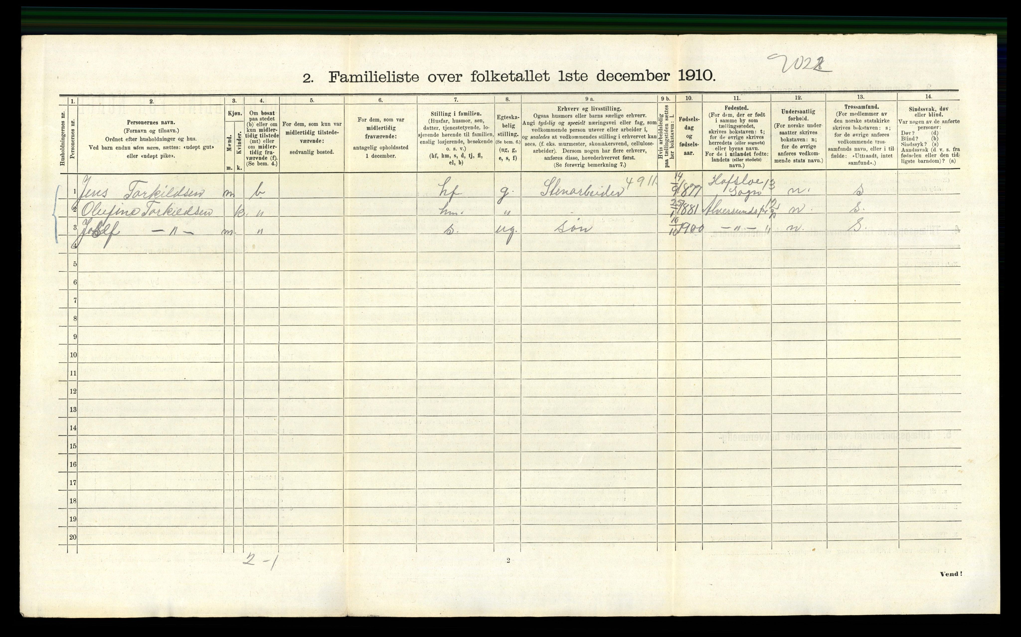 RA, 1910 census for Bergen, 1910, p. 35404