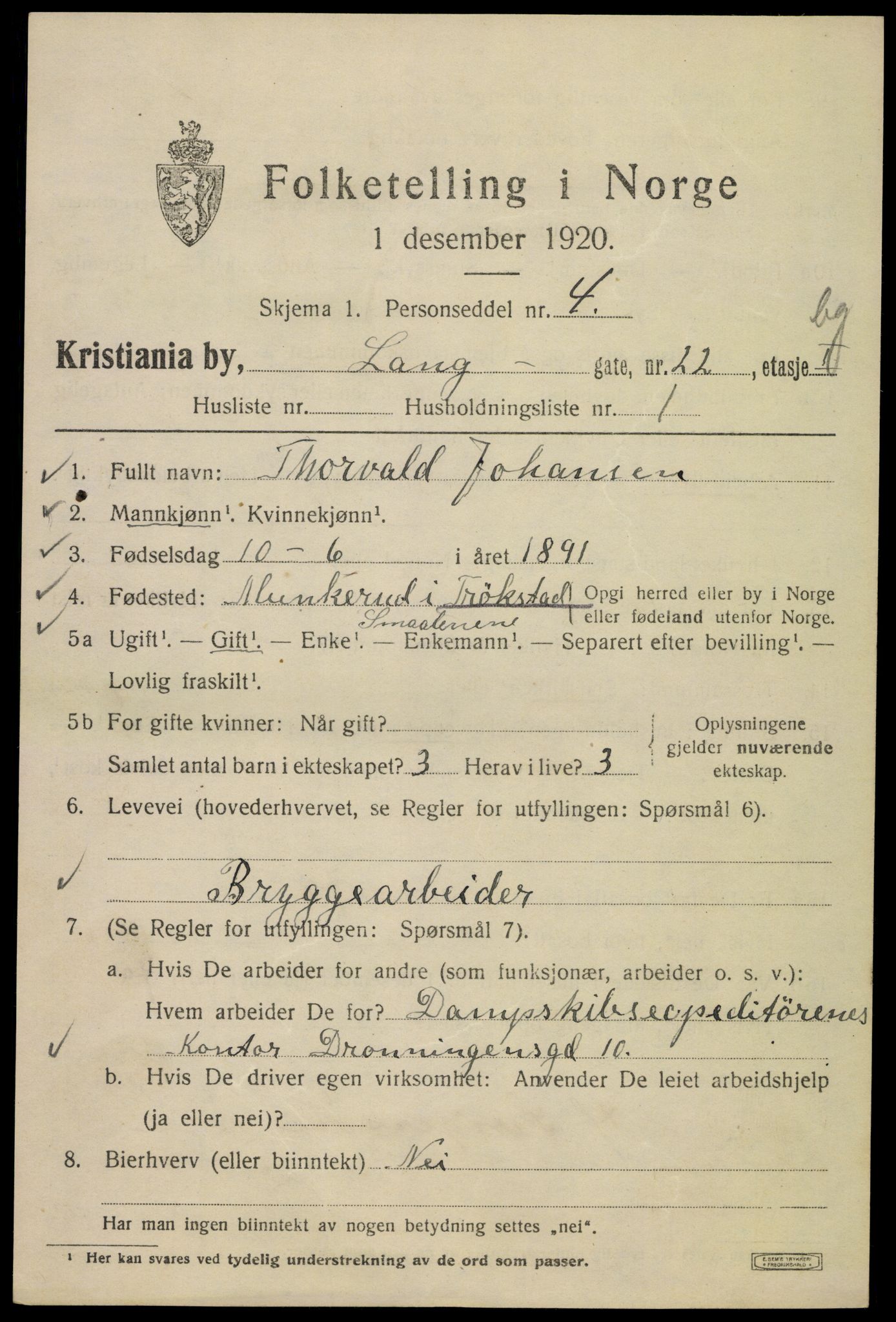 SAO, 1920 census for Kristiania, 1920, p. 359541