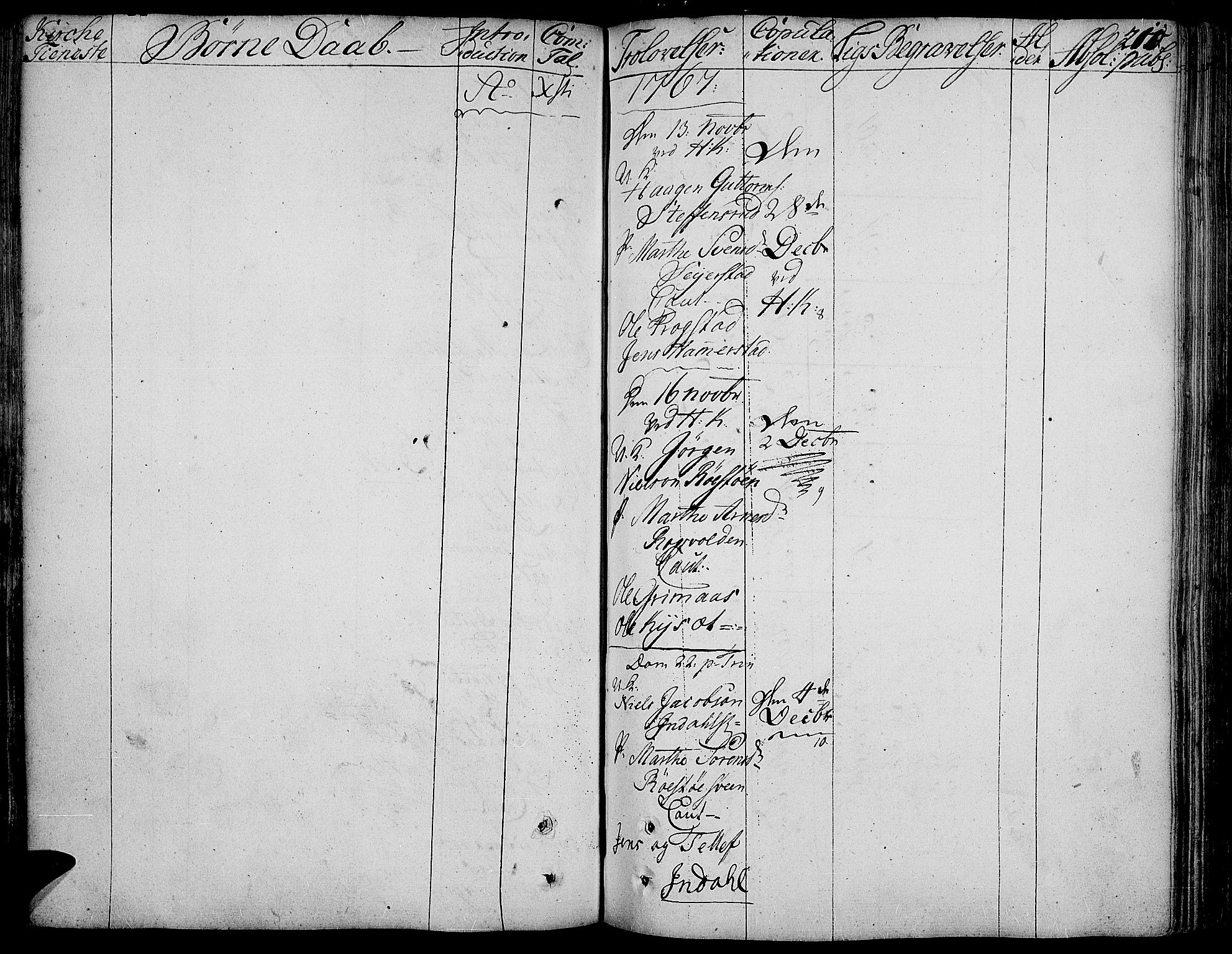 Toten prestekontor, AV/SAH-PREST-102/H/Ha/Haa/L0005: Parish register (official) no. 5, 1761-1772, p. 210