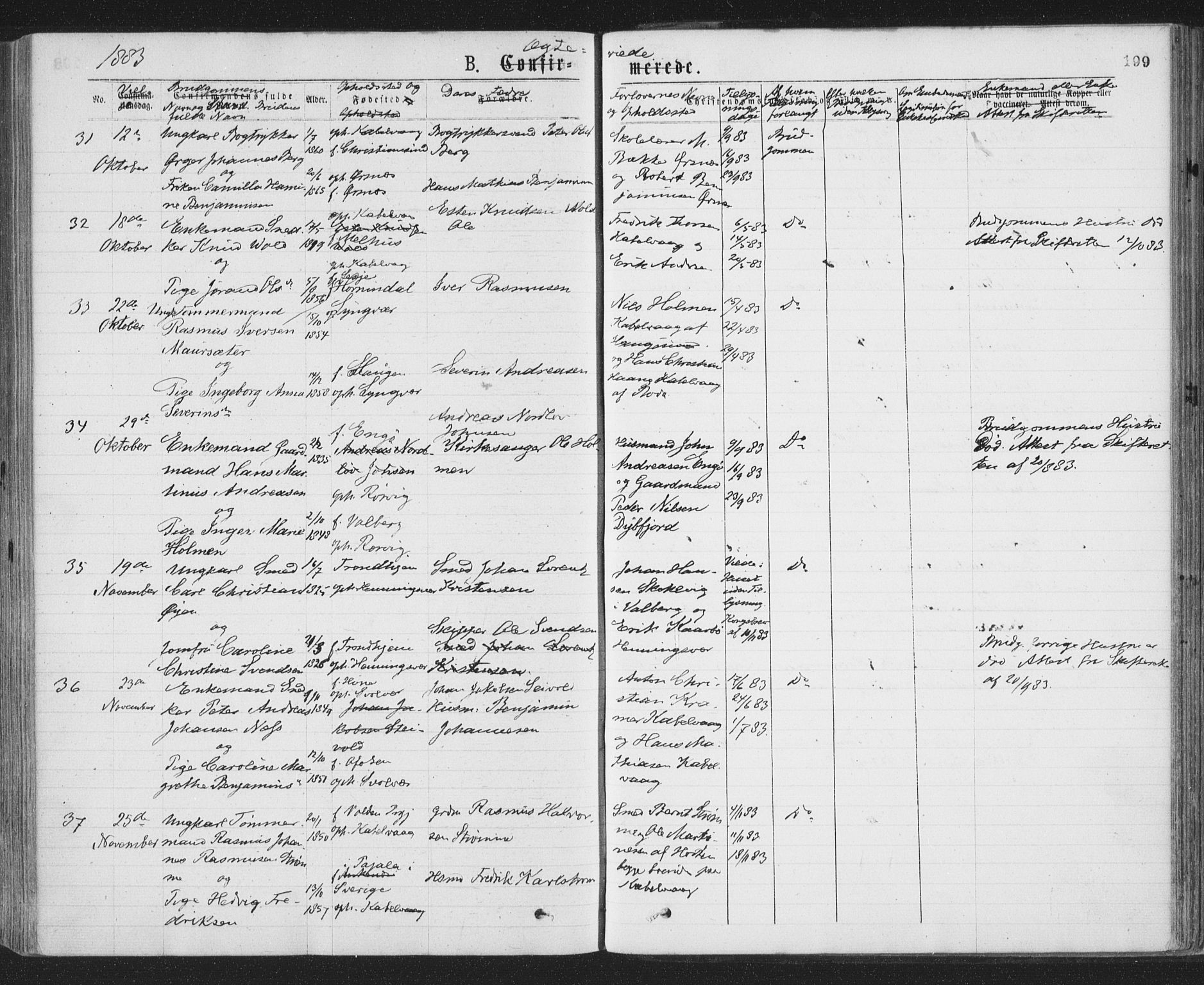 Ministerialprotokoller, klokkerbøker og fødselsregistre - Nordland, SAT/A-1459/874/L1058: Parish register (official) no. 874A02, 1878-1883, p. 199