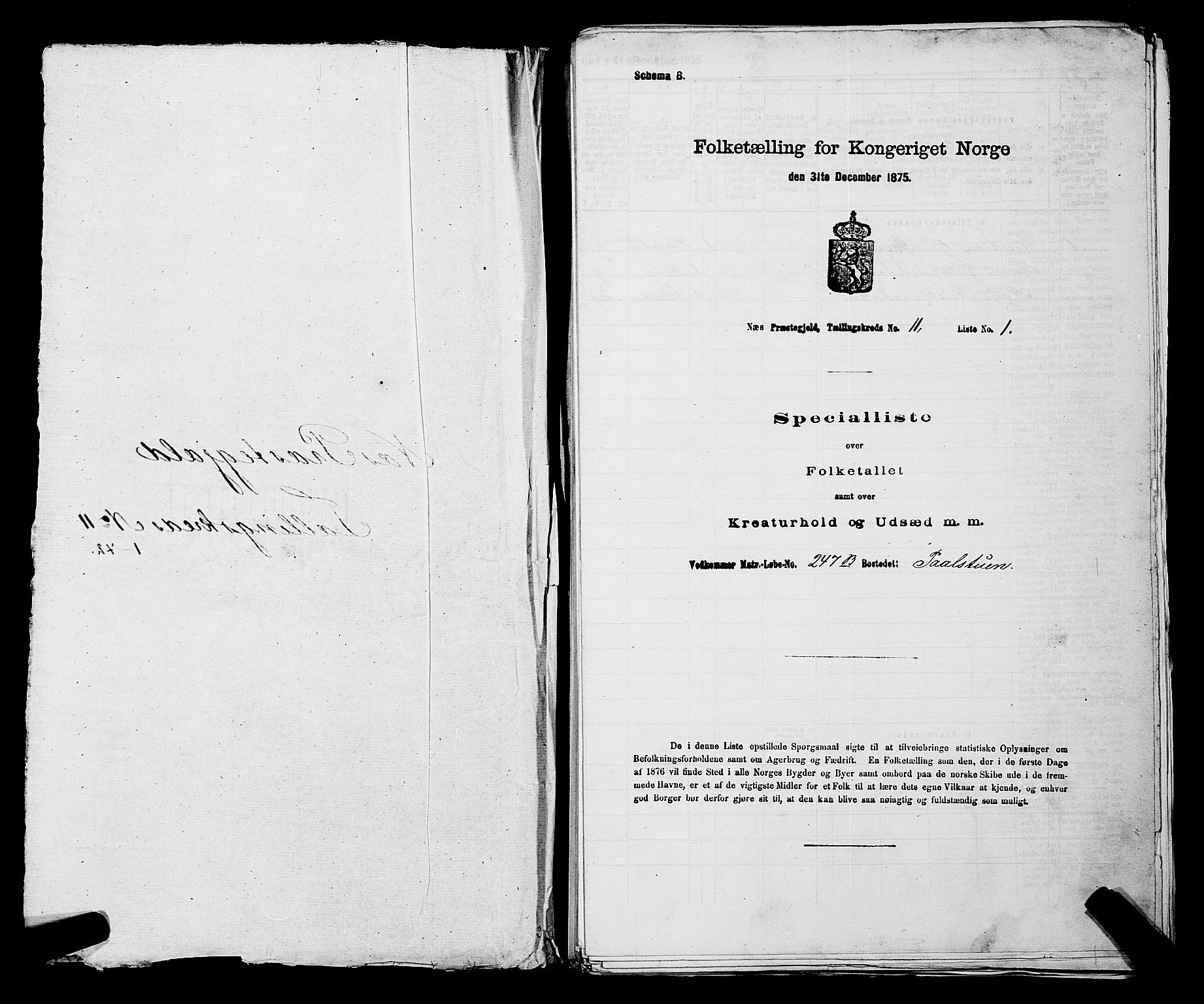 RA, 1875 census for 0236P Nes, 1875, p. 1888