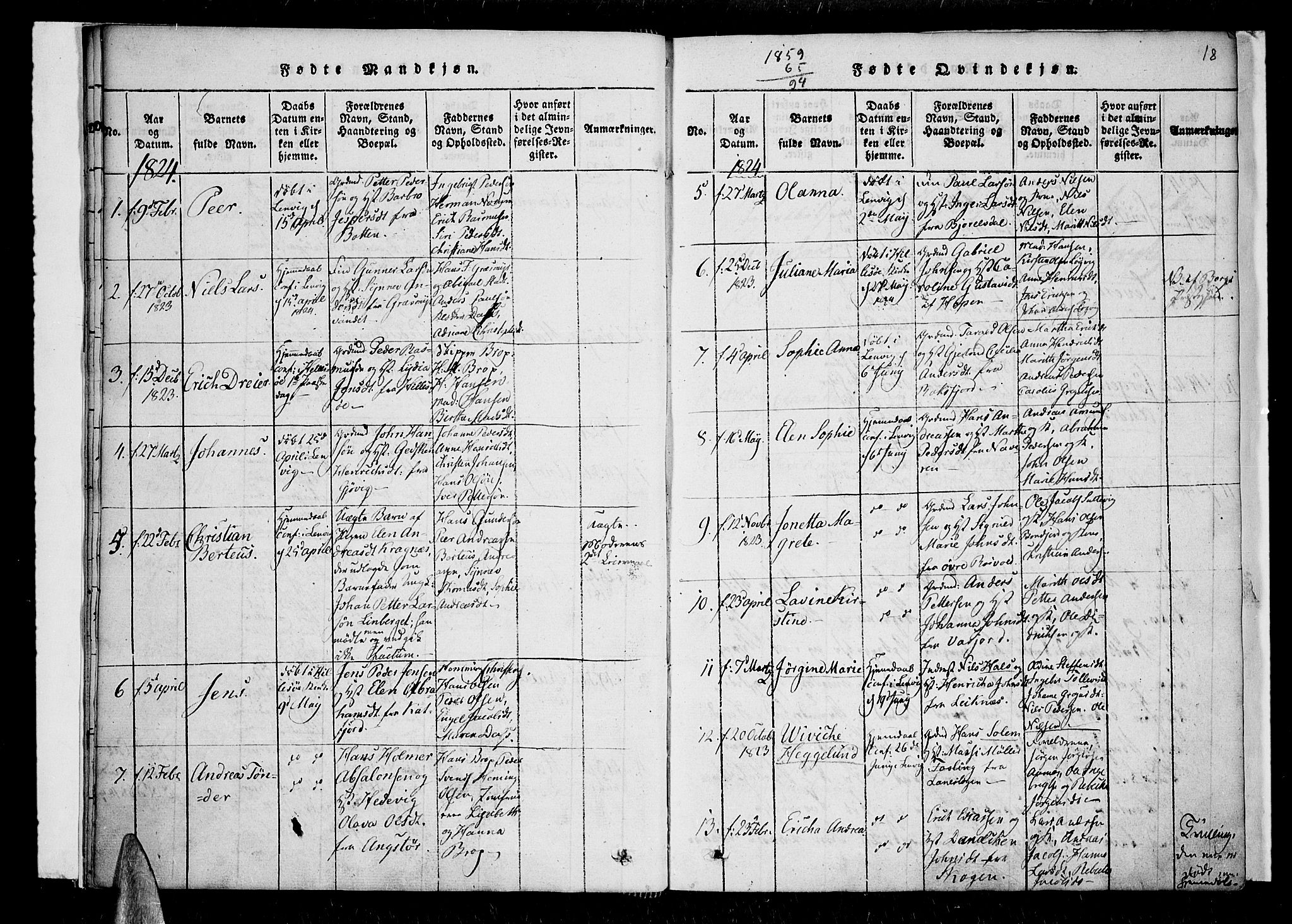Lenvik sokneprestembete, SATØ/S-1310/H/Ha/Haa/L0003kirke: Parish register (official) no. 3, 1820-1831, p. 18